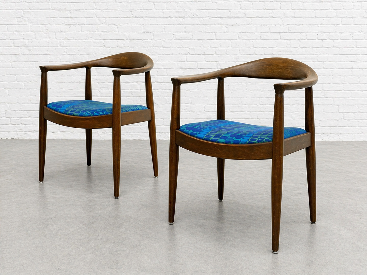 Vintage Walnut Lounge Chairs | Hans Wegner Style | Pair | circa60
