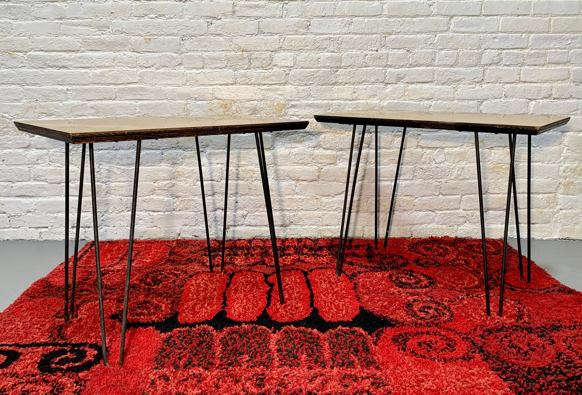 Mid Century Modern HAIRPIN Leg SIDE TABLES / nightstands / end tables