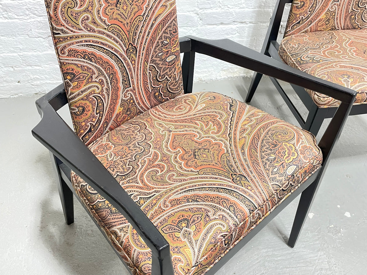 Mid Century Modern Paisley Ebonized Dining Chairs, Set of Three – Circa60, image size:1200x900