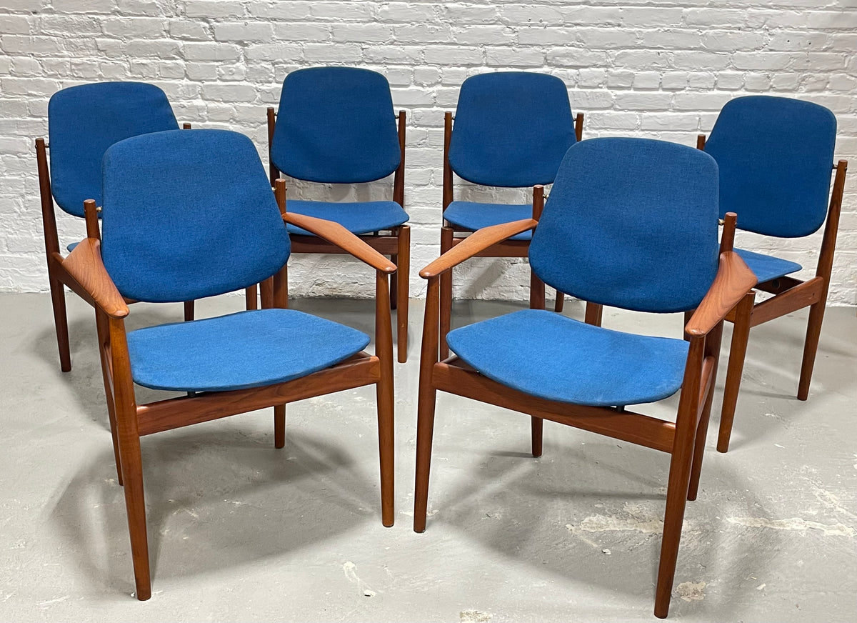 RARE Mid Century Modern DANISH Teak Model 203 Dining CHAIRS by Arne Vo