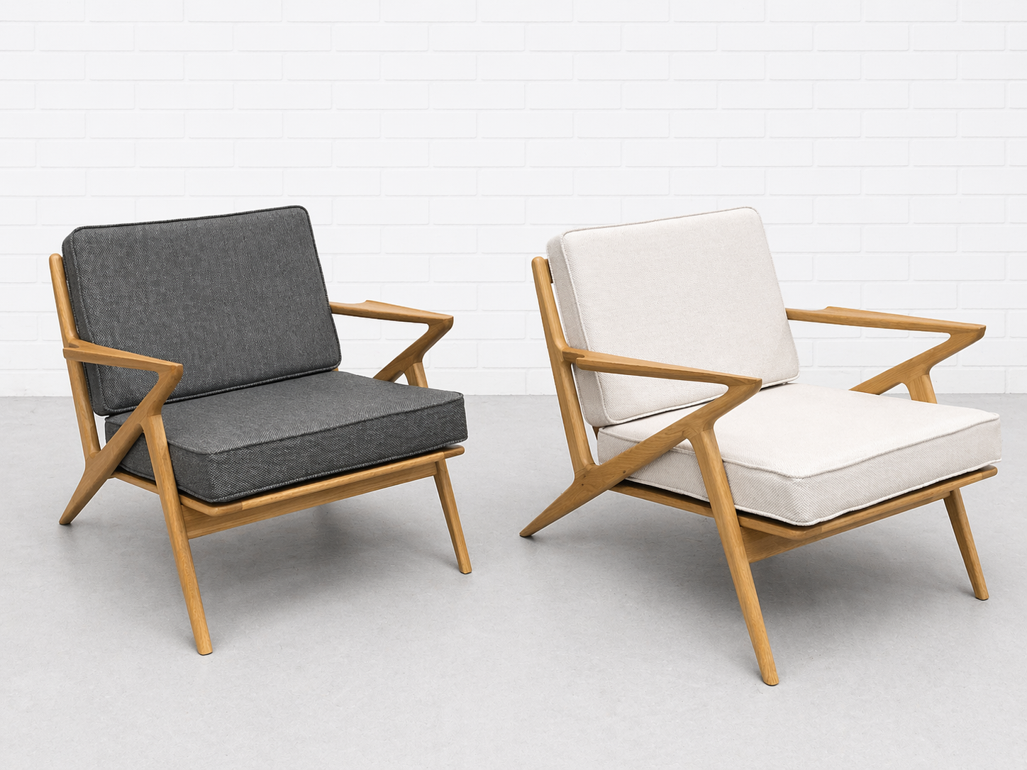Handcrafted Mid Century Modern Oak Lounge Chairs | Pair | circa60