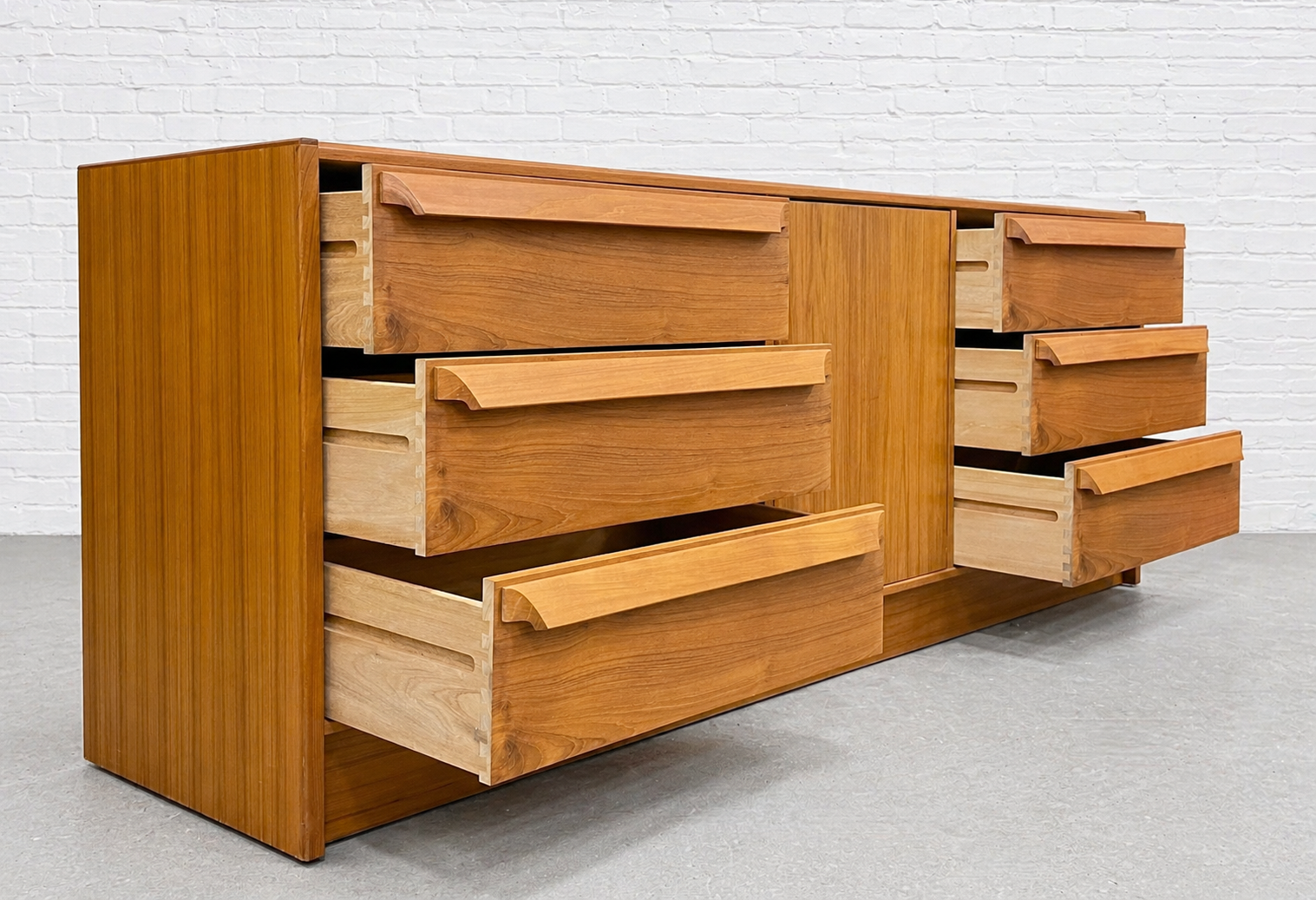 danish modern dresser Danish Modern FDB Tall Boy Teak 7 Drawers Dresser