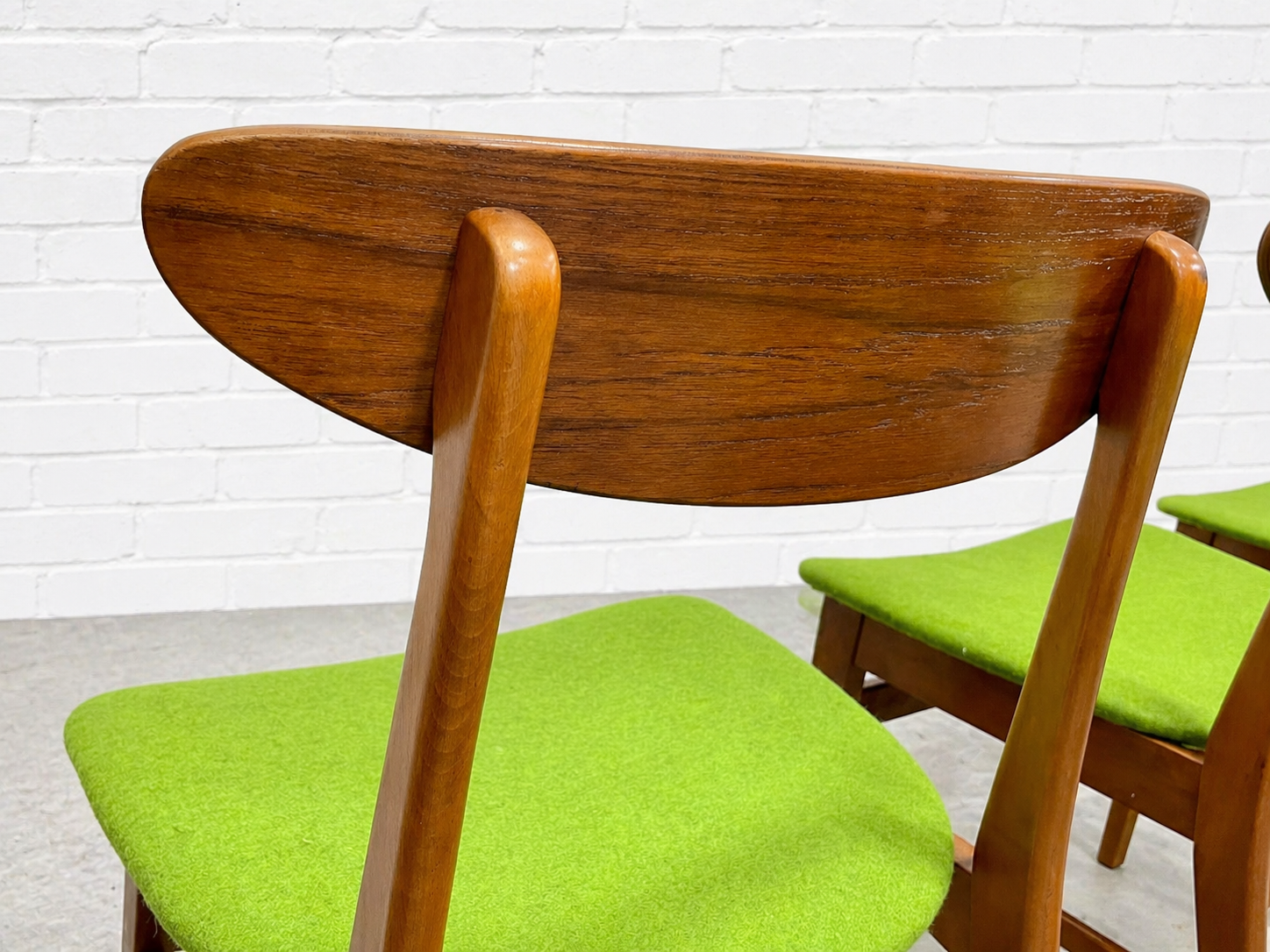Rare set of 5 Mid-Century Modern Danish teak dining chairs by