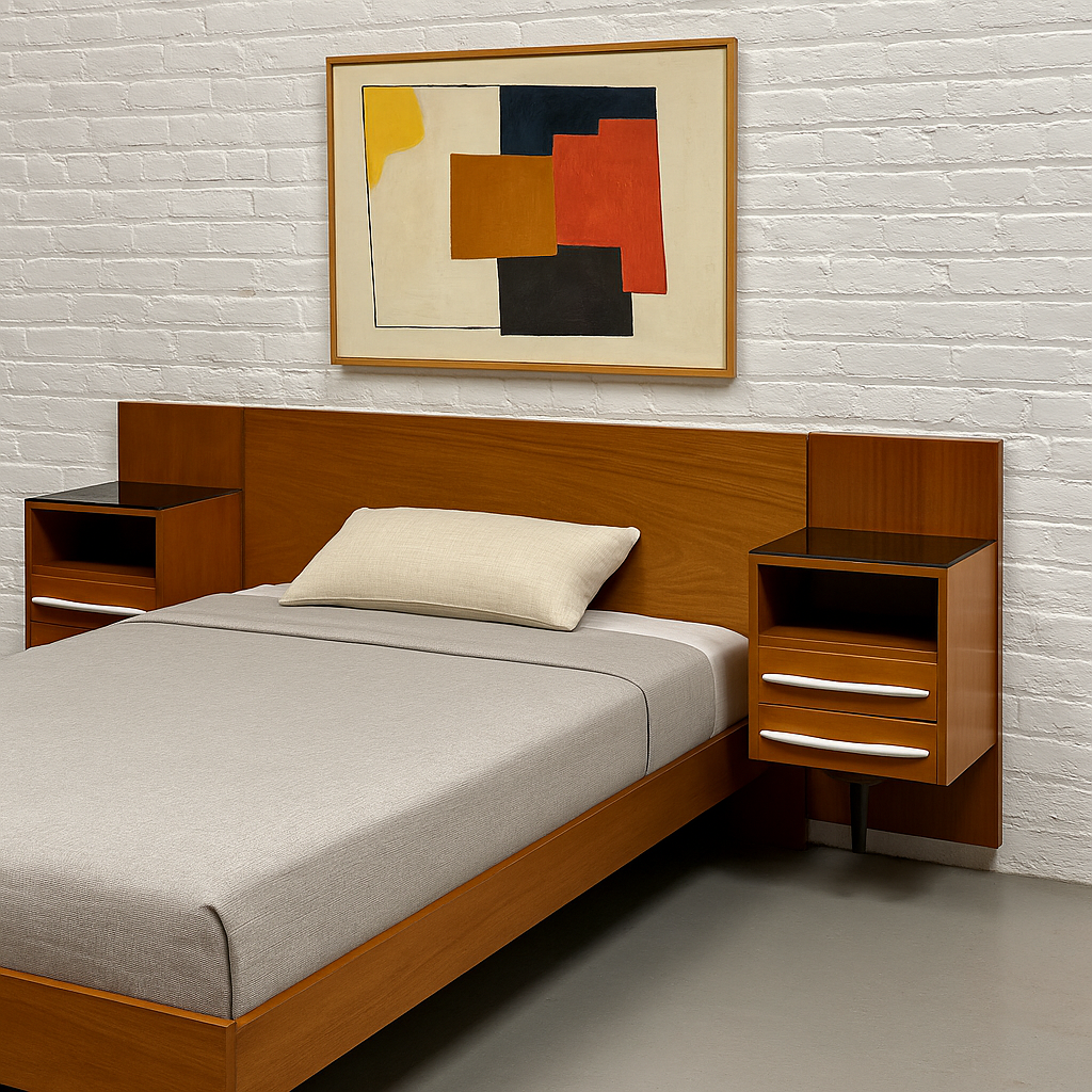 freestanding teak nightstands danish 