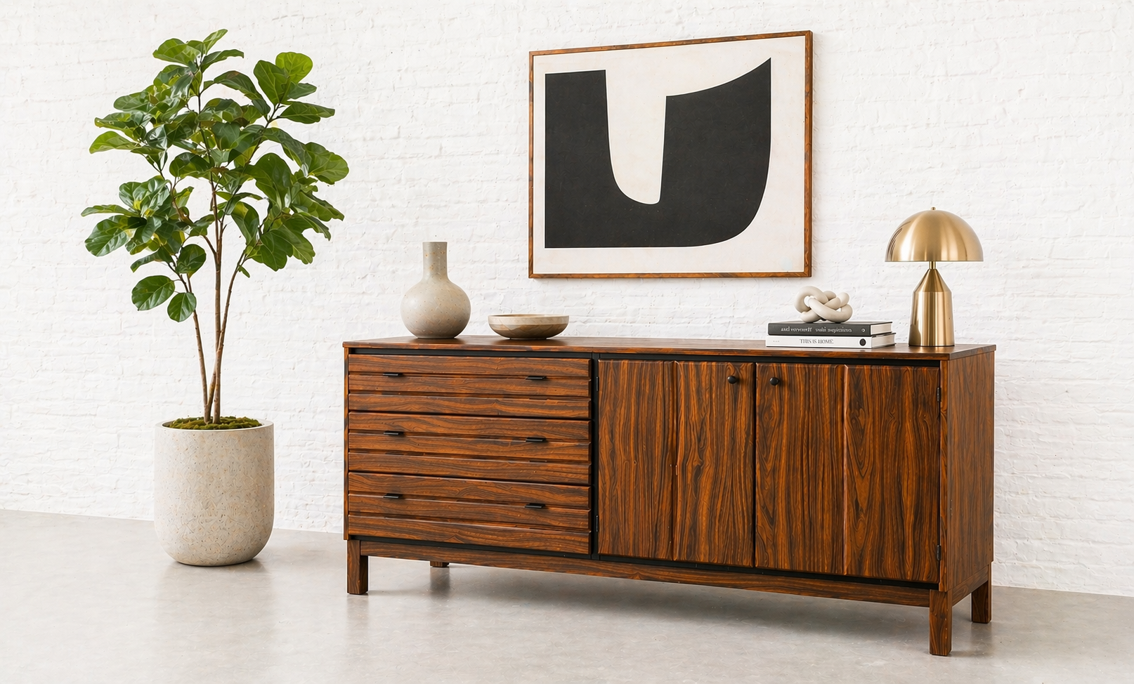 洋書 THE AMERICAN VINTAGE FURNITURE Mid Century Modern Long DRESSER | MCM CREDENZA by American of