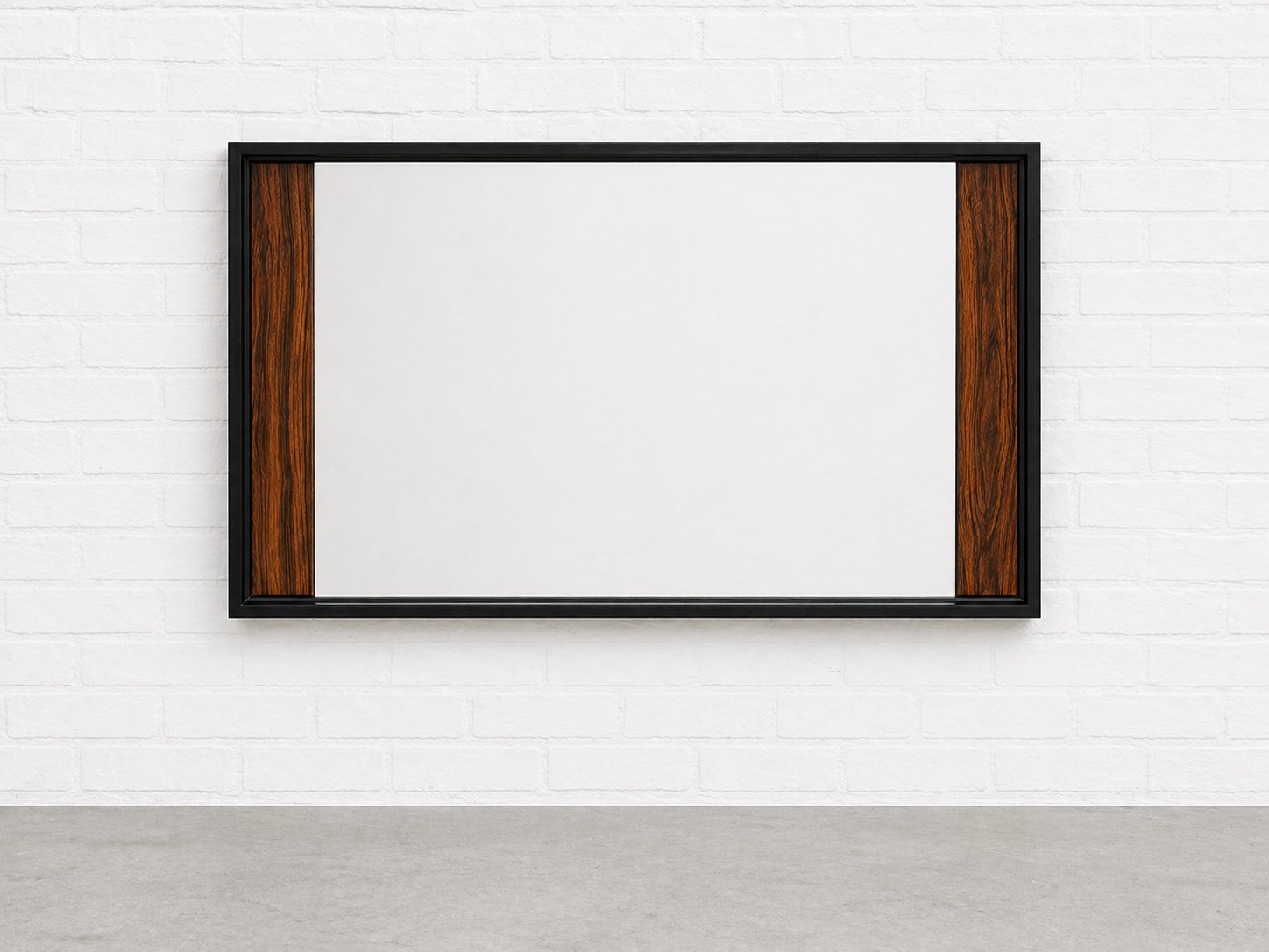 Vintage Mid Century MODERN Ebonized + Rosewood MIRROR by American