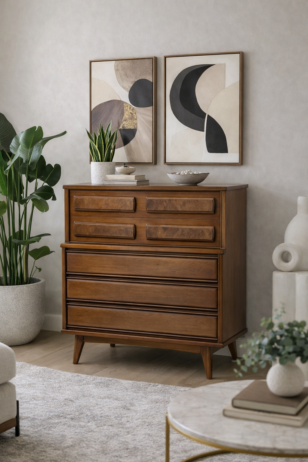 white christmas dresses Mid Century MODERN Walnut DRESSER by United Furniture Co