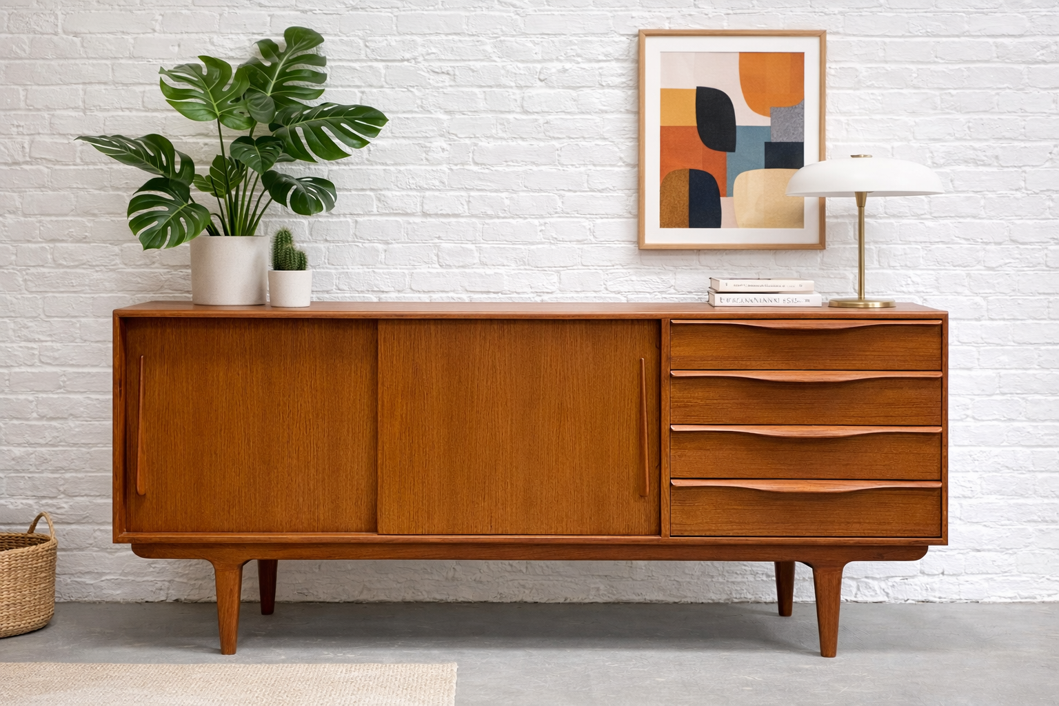 SCULPTURAL Mid Century Modern styled CREDENZA / Media Stand