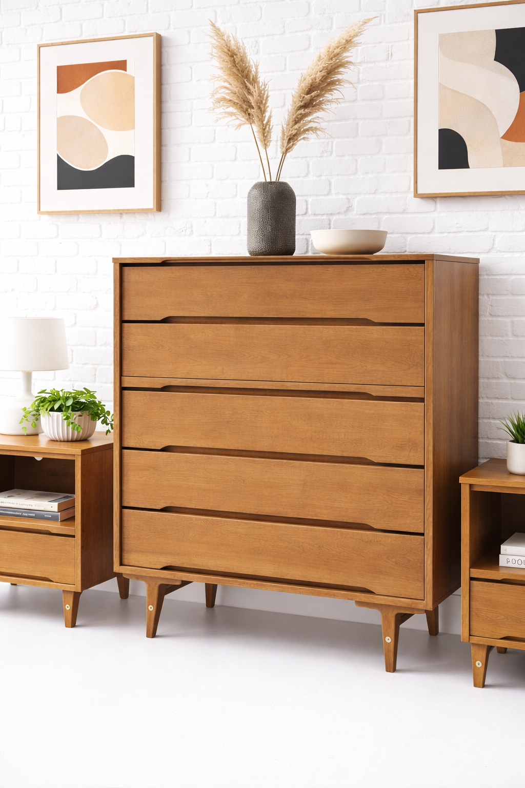 Mid Century Modern DRESSER + NIGHTSTANDS SET by Stanley Furniture