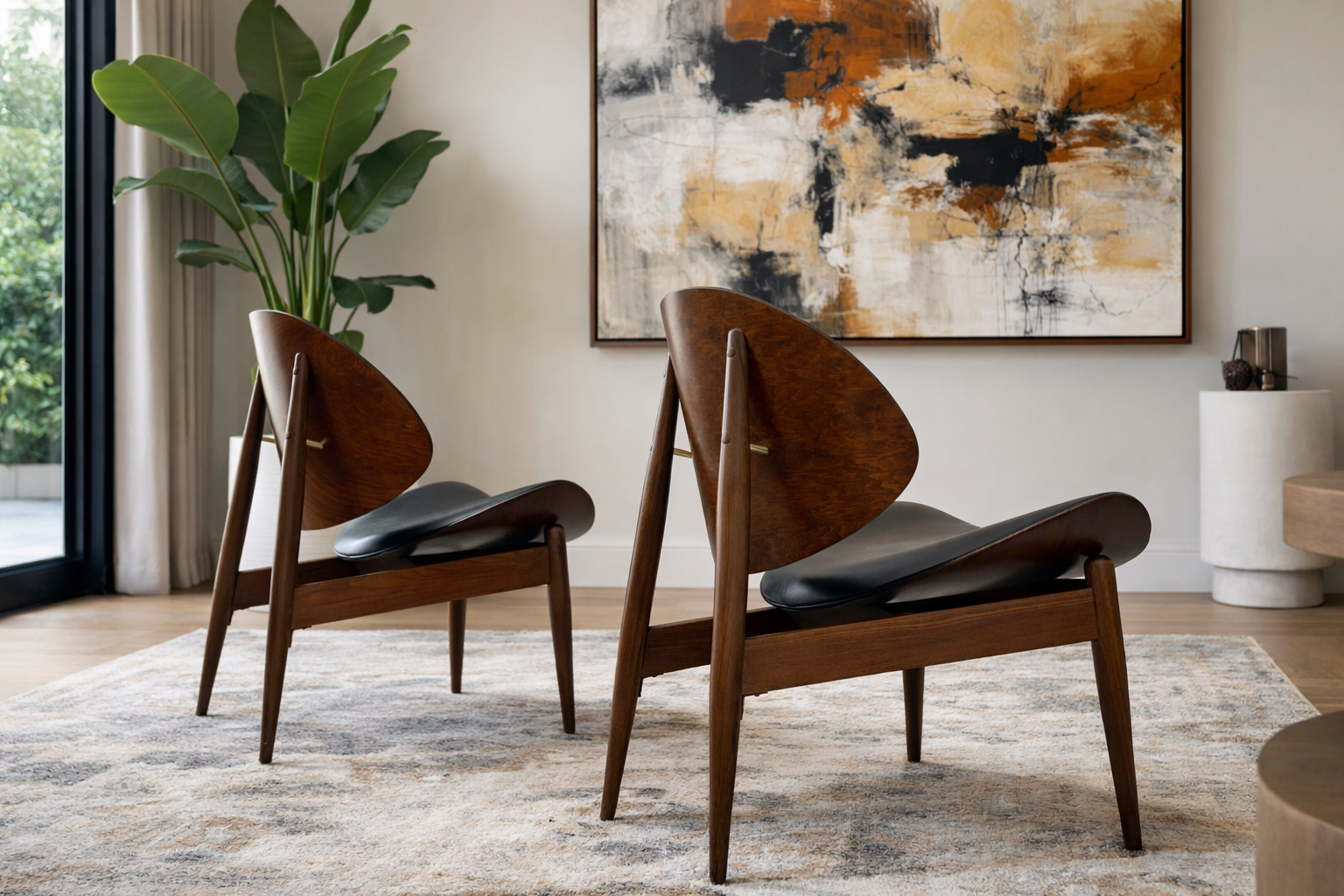 Pair - Mid Century Modern CLAM CHAIRS by KODAWOOD, c. 1960s – Circa60