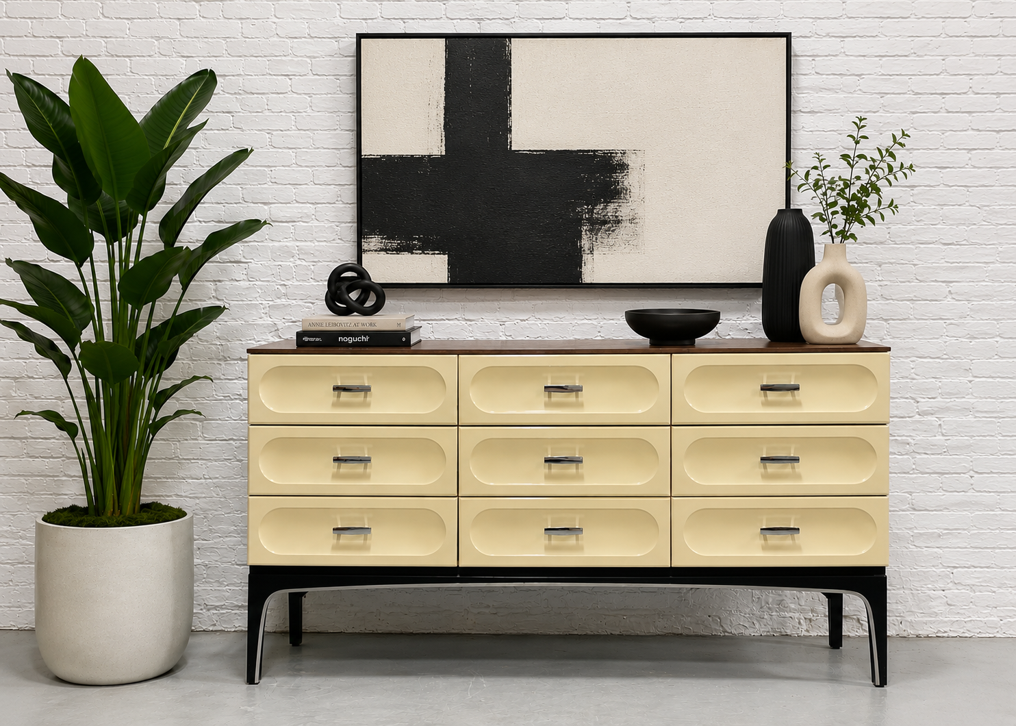 Mid Century Modern Plastic + ROSEWOOD CREDENZA | Long Loewy style
