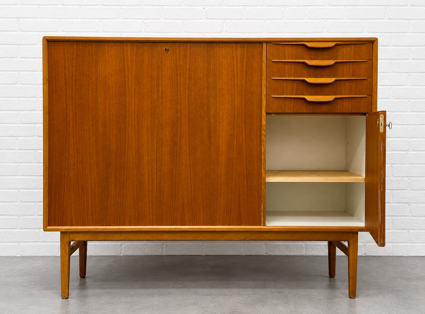 Swedish Teak Highboard by Beril Fridhagen for Bodafors | 1960s