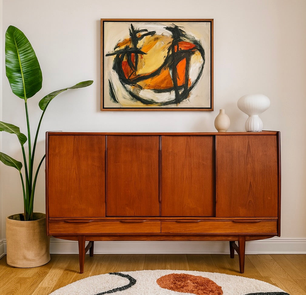 Large DANISH Mid Century MODERN Teak Credenza / SIDEBOARD, by E.W. Bach, c. 1960's