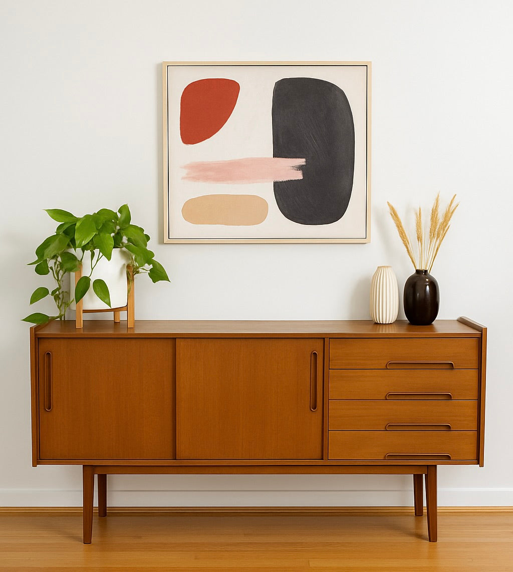 SLEEK Mid Century Modern styled Handmade TEAK CREDENZA / Media Stand
