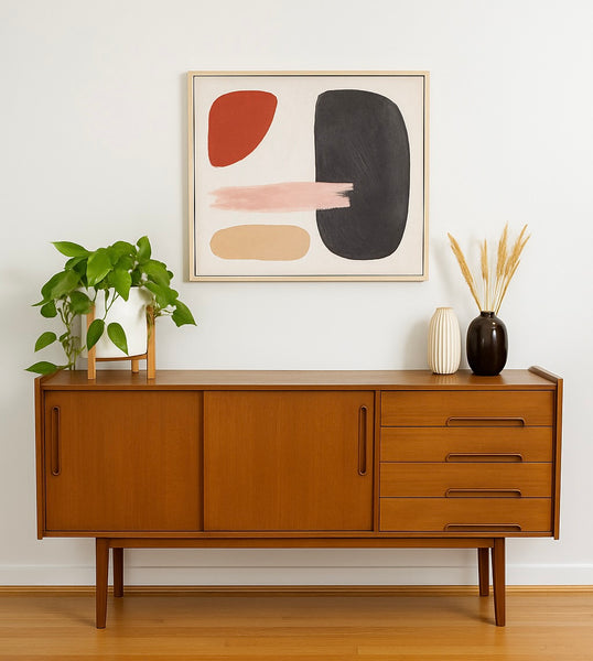 NODEL DESIGN Teak Dish M、S 4セット SLEEK Mid Century Modern styled Handmade TEAK CREDENZA / Media