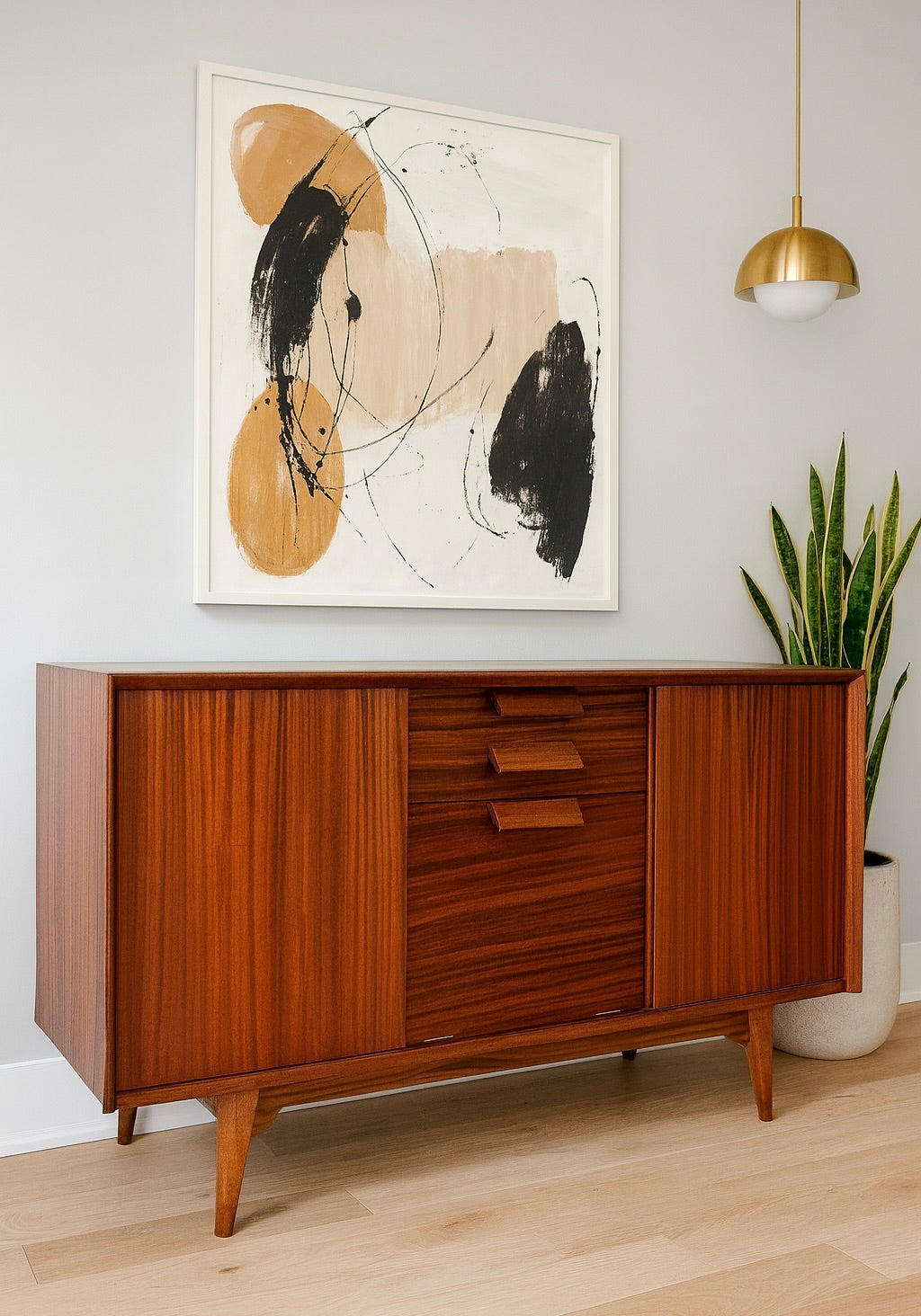 Jens RISOM Mid Century Modern CREDENZA / Media Stand / SIDEBOARD, c. 1960's