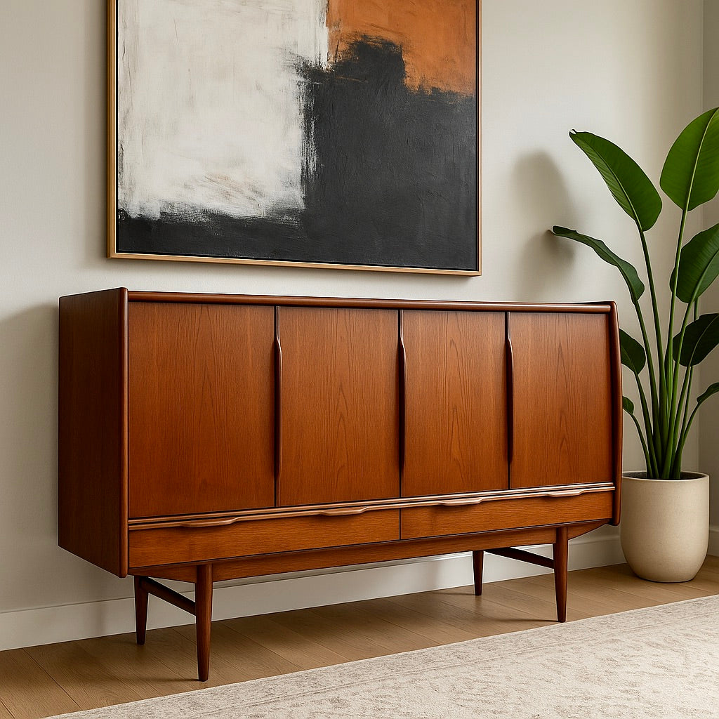 Large DANISH Mid Century MODERN Teak Credenza / SIDEBOARD, by E.W. Bach, c. 1960's