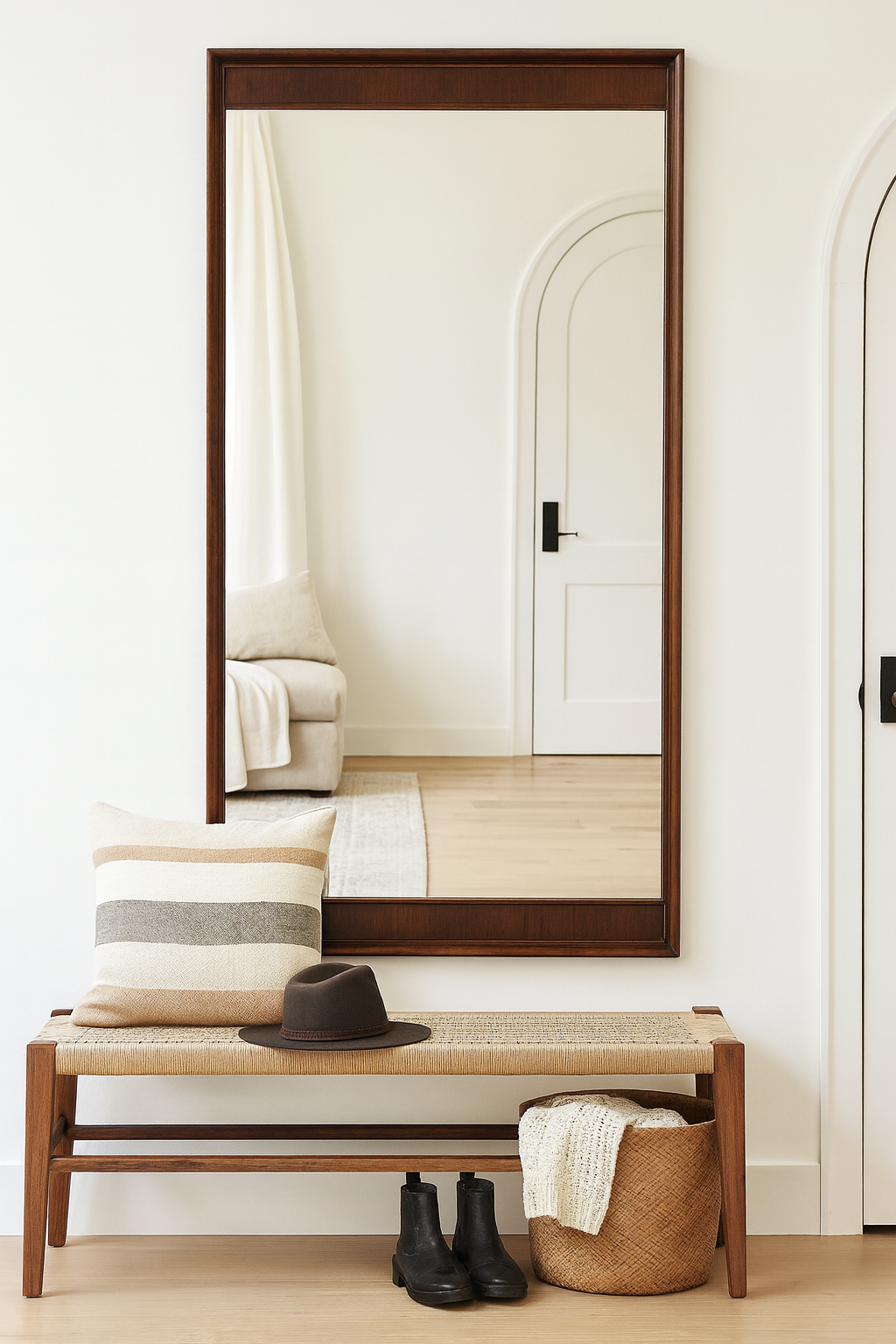 HUGE Mid Century Modern ROSEWOOD MIRROR, c. 1960's