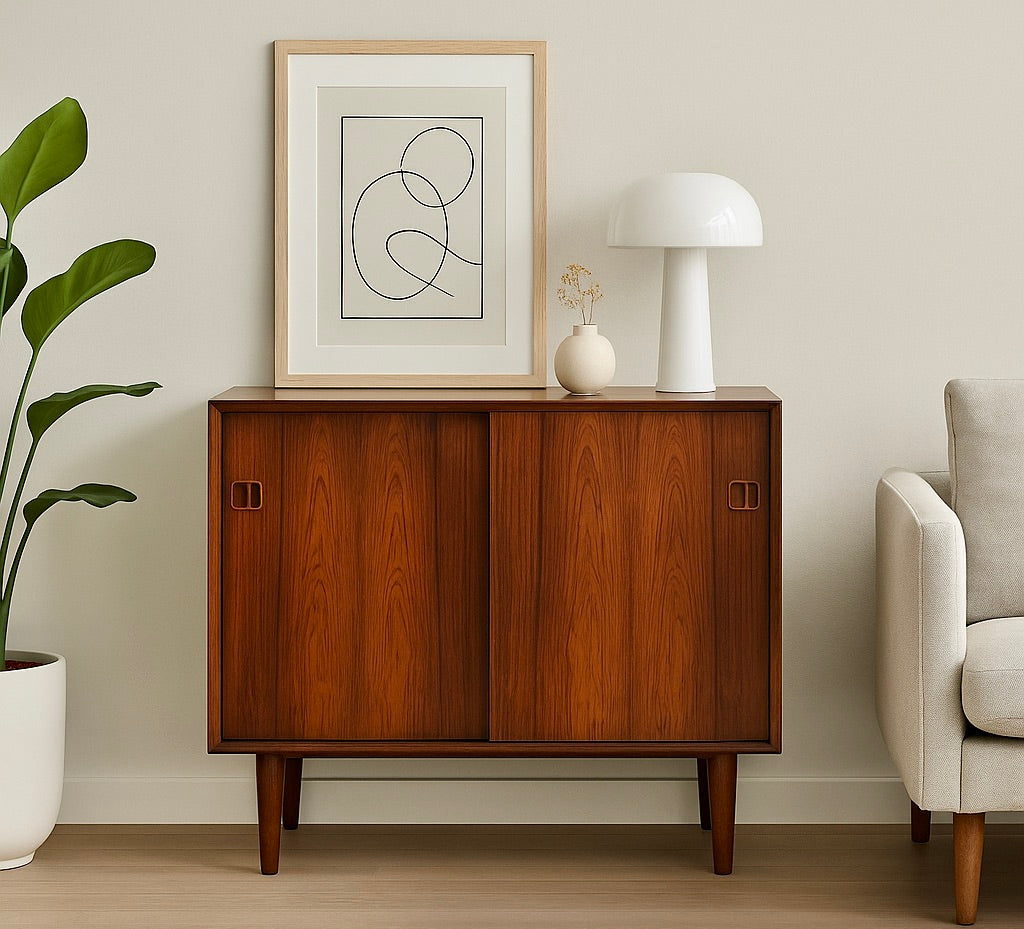 DANISH Mid Century Modern ROSEWOOD Jr. Credenza / Cabinet, c. 1960’s