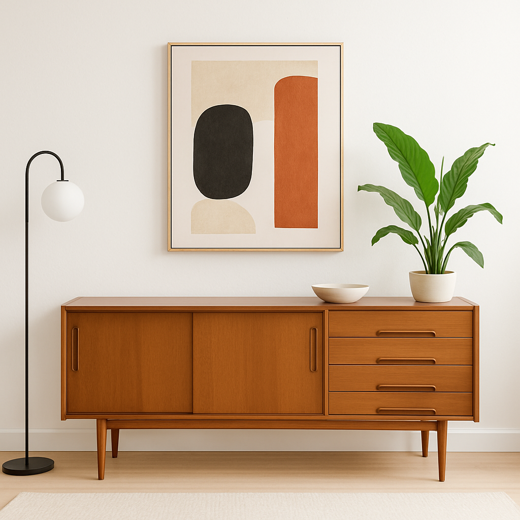 TEAK Mid Century Modern styled Handmade CREDENZA / Media Stand