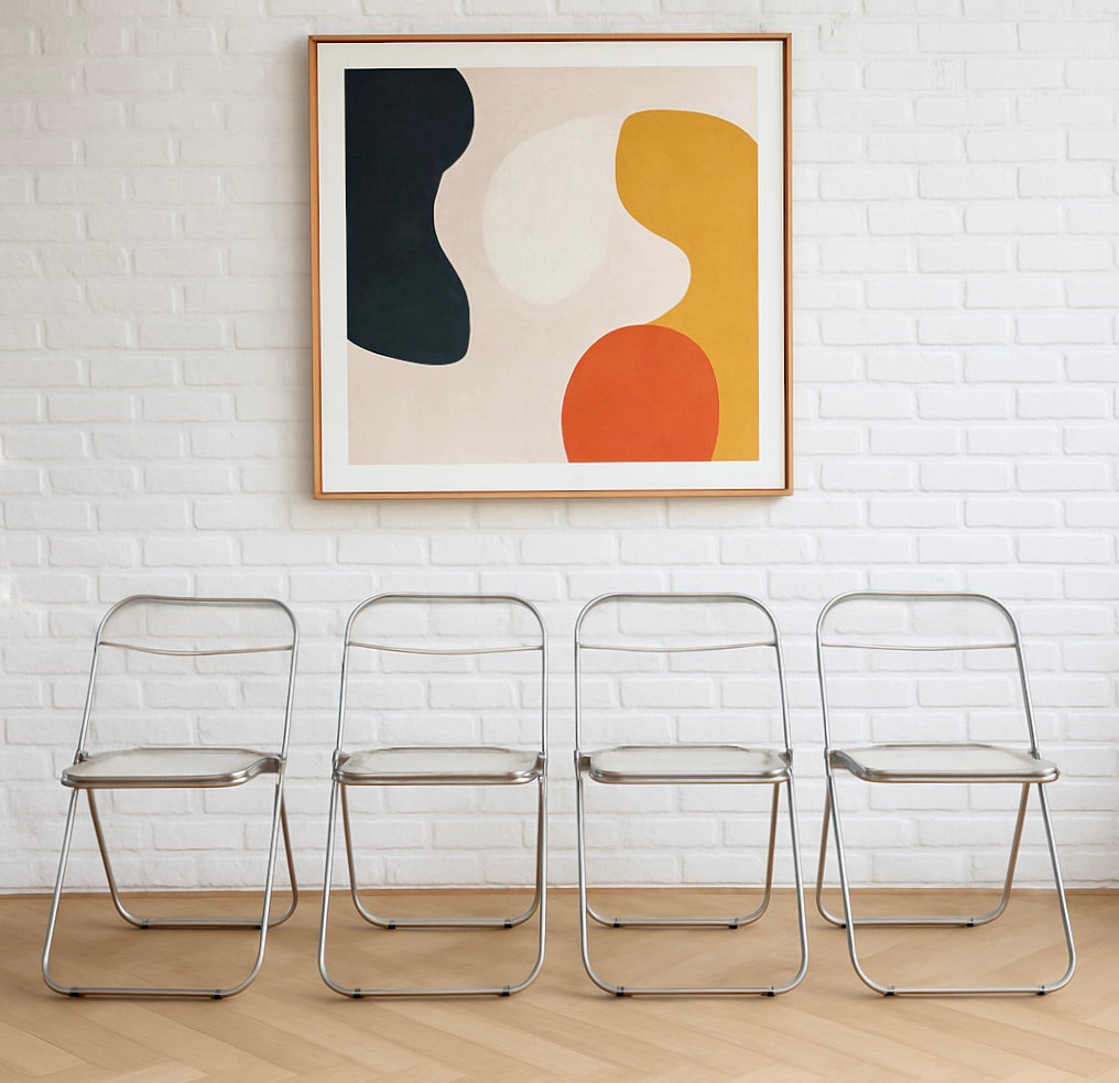 Mid Century Modern Italian Lucite "PLIA" Folding Chairs by Giancarlo Piretti for Castelli, c. 1970s