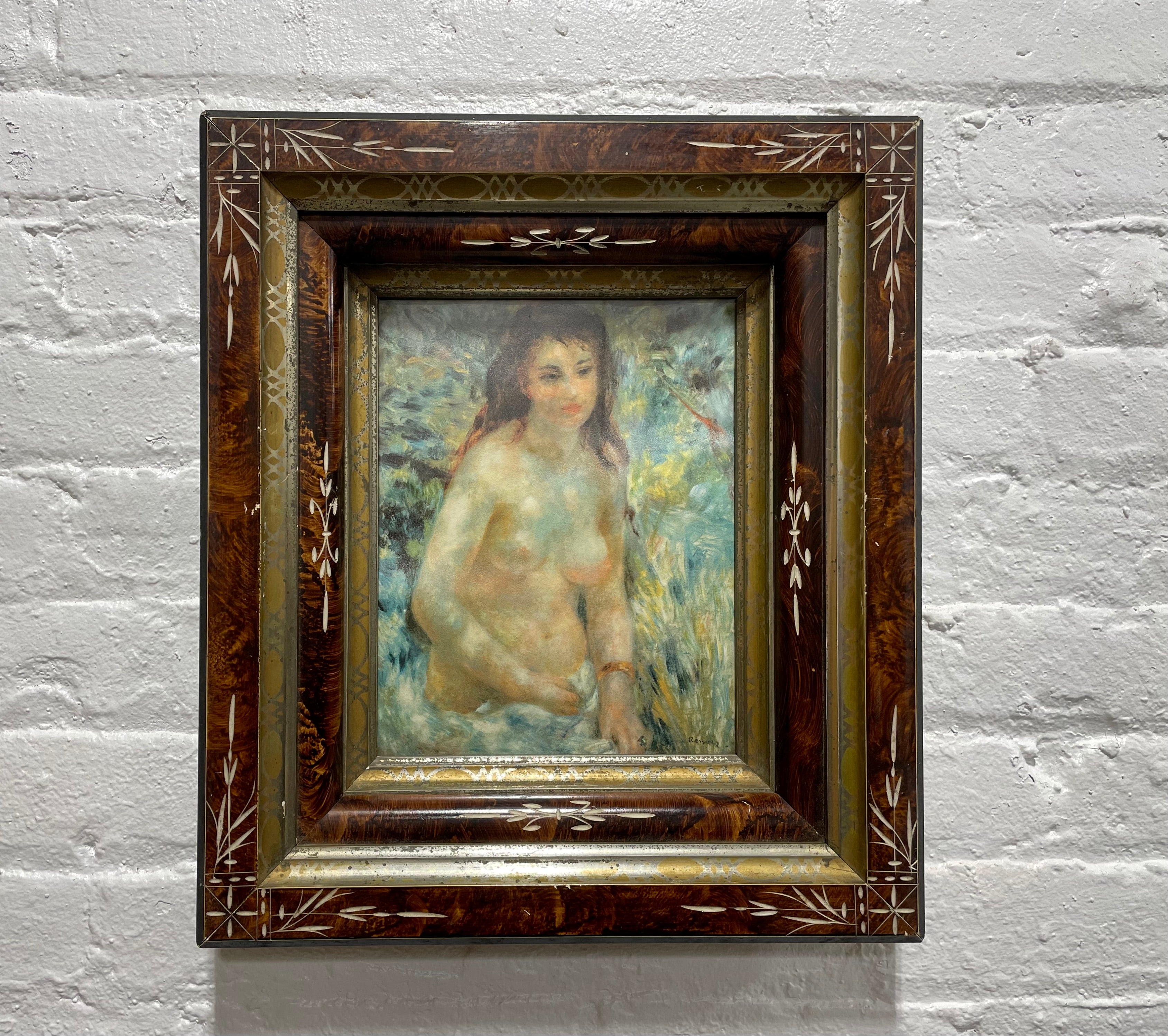 FRAMED Female Nude Vintage Renoir Reproduction ARTWORK Wall Hanging