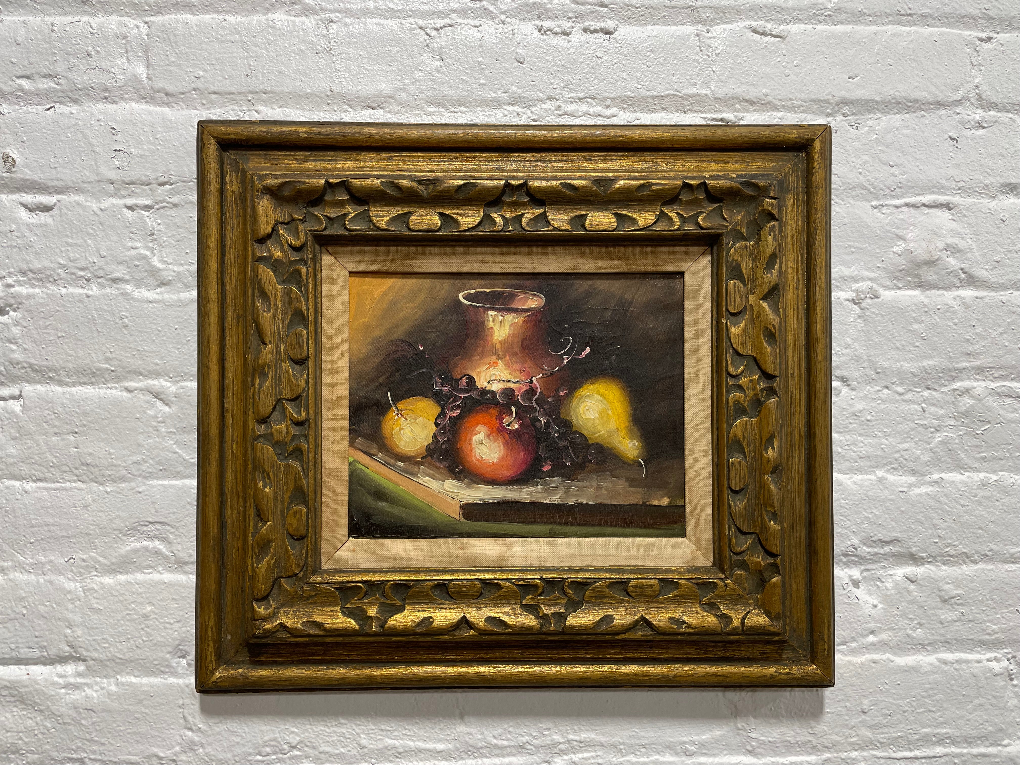 FRAMED Vintage Still Life Fruit ARTWORK Wall Hanging