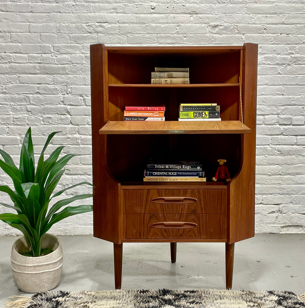 rosewood mid century modern corner cabinet vintage danish bar bookcase china cabinet bookcase