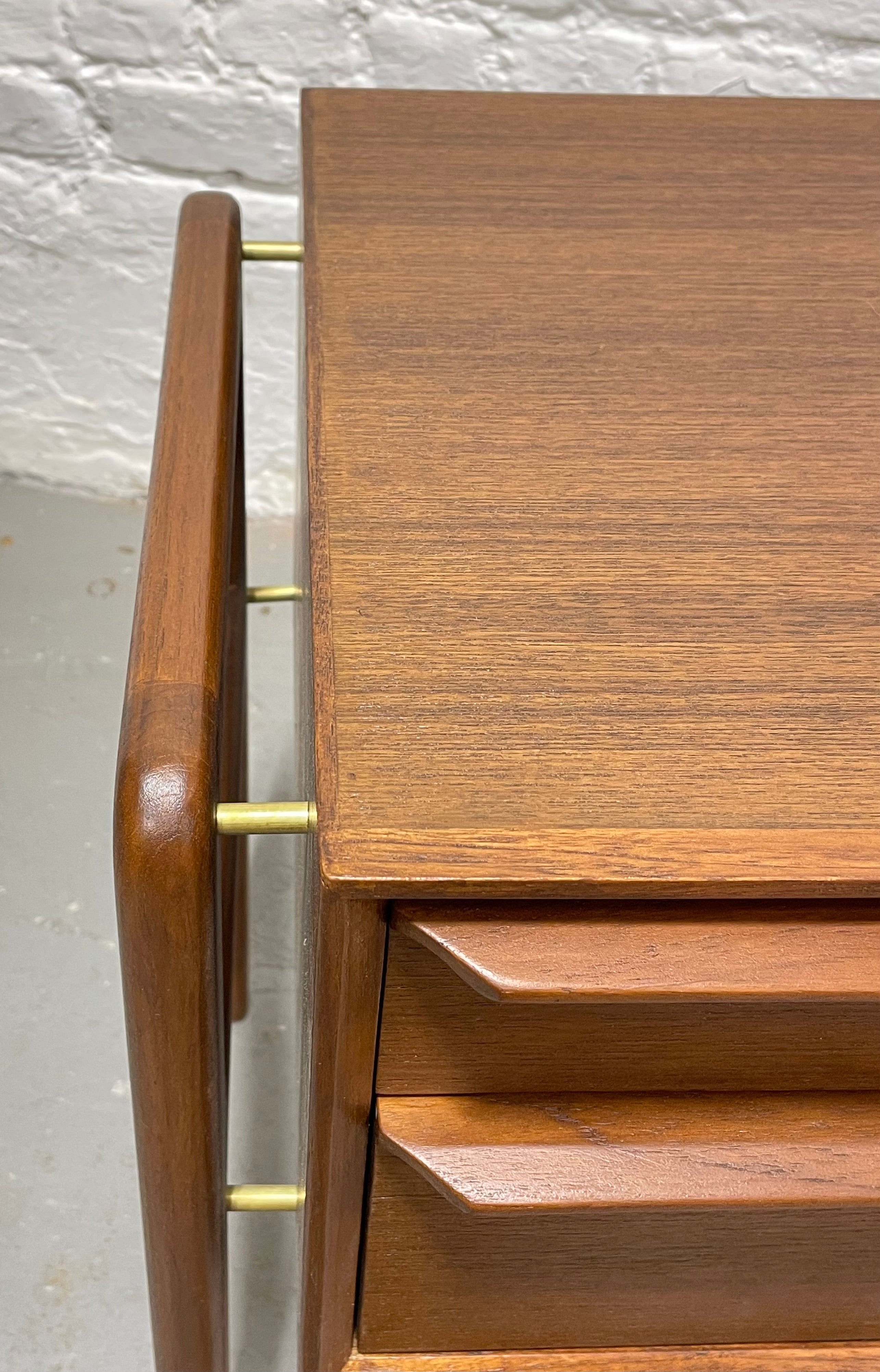 Mid Century Modern styled HANDMADE Teak CABINET / entryway table, a Pair