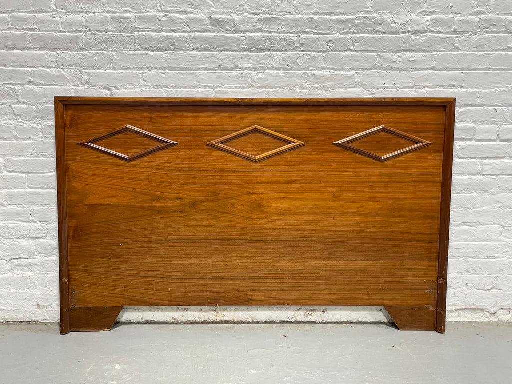 albert parvin walnut mid century modern headboard queen size platform bed danish full size 