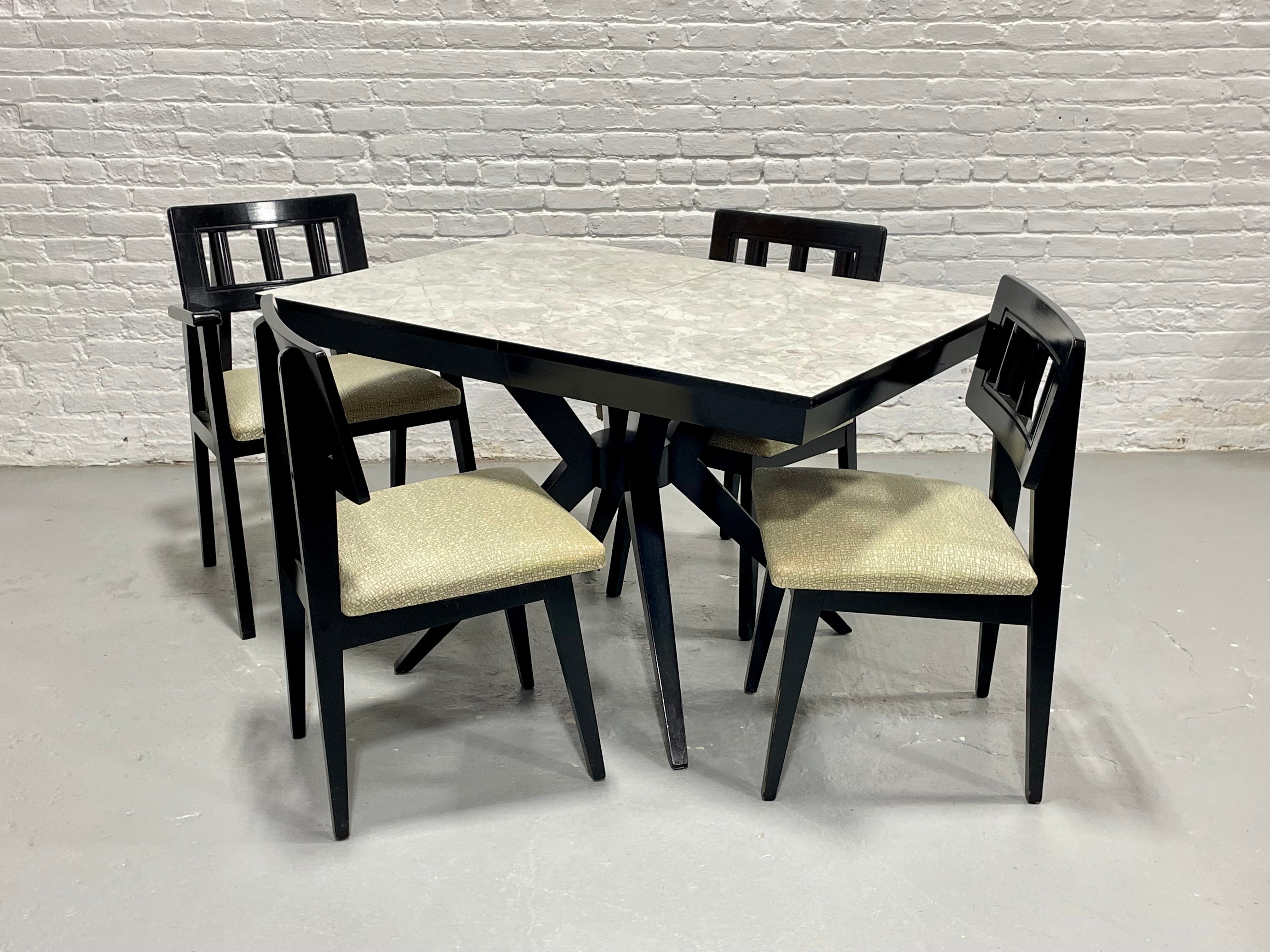 Atomic Mid Century Modern Ebonized DINING SET – Table Chairs