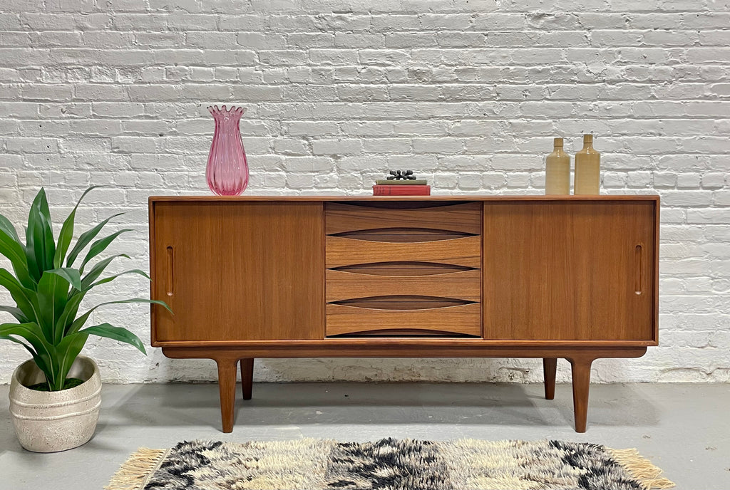 teak danish handmade mid century modern credenza