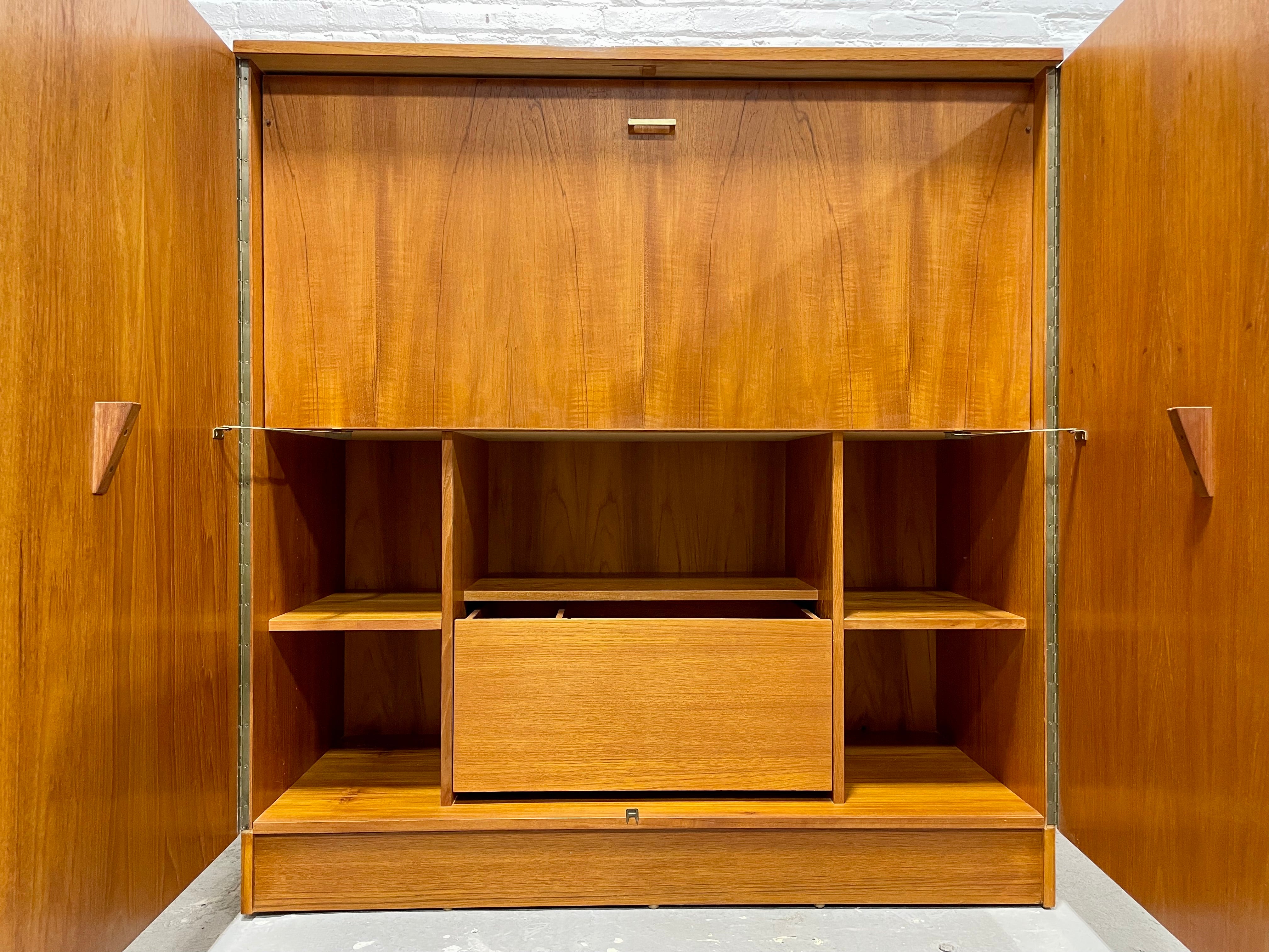 TEAK Mid Century Modern Danish "MAGIC BOX" Desk / Hideaway Secretary Desk