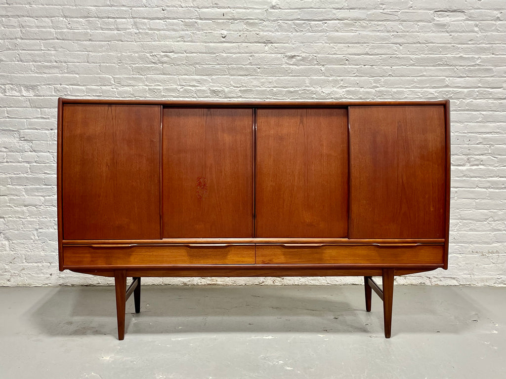 bach mid century modern danish teak credenza dry bar sideboard