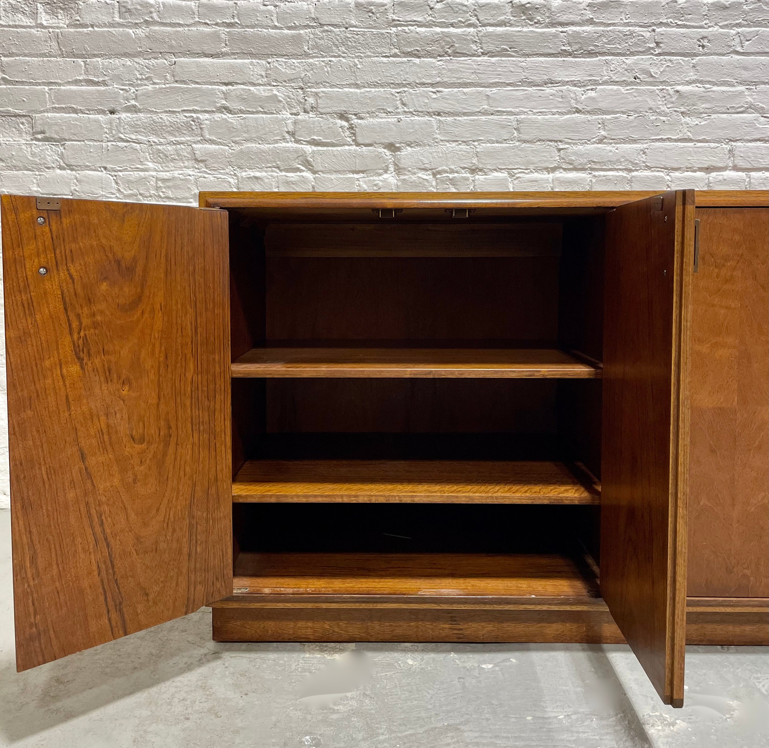 LONG + MAGNIFICENT Mid Century Modern Walnut CREDENZA / Media Stand / Sideboard by Founders
