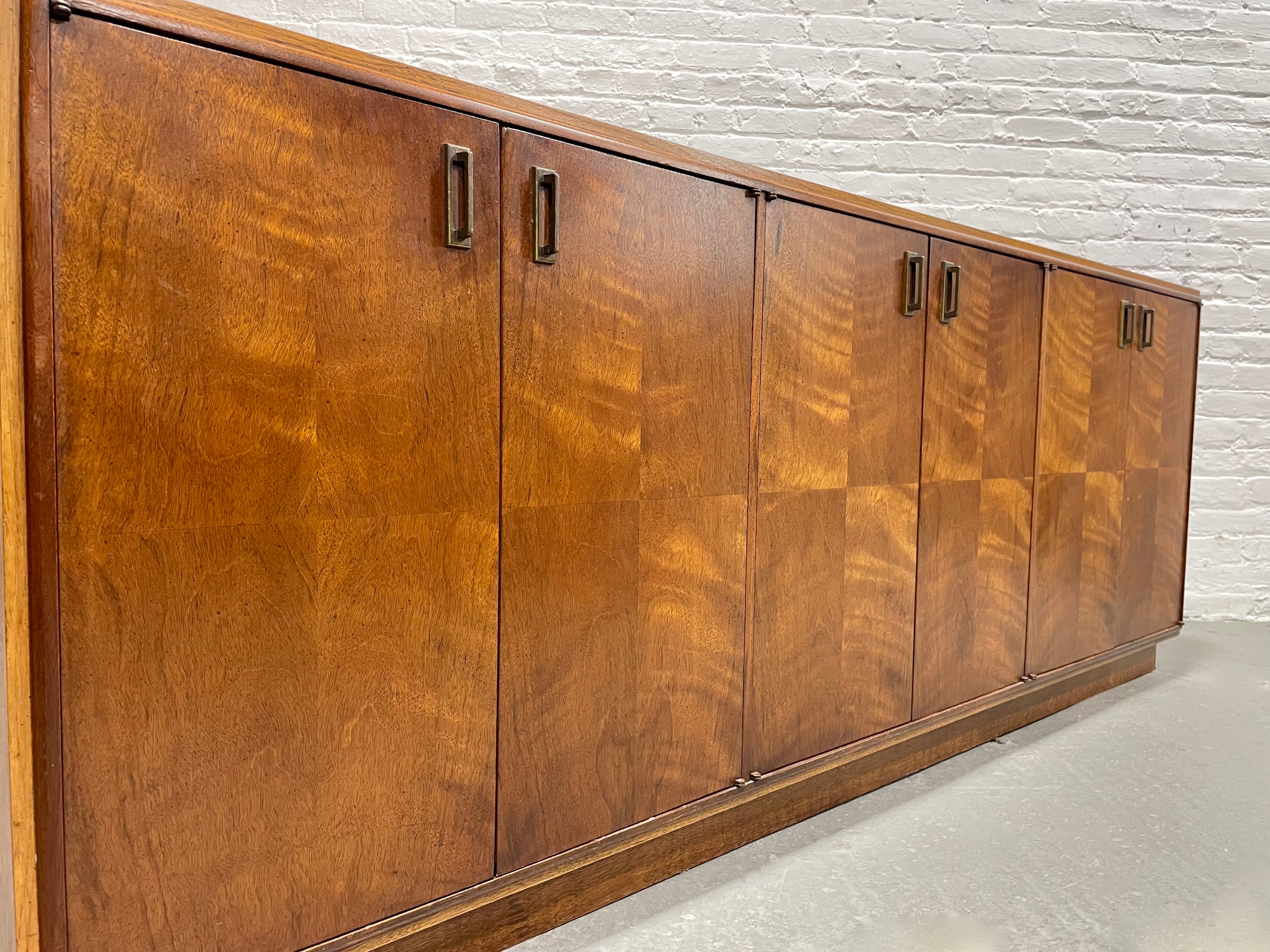 LONG + MAGNIFICENT Mid Century Modern Walnut CREDENZA / Media Stand / Sideboard by Founders