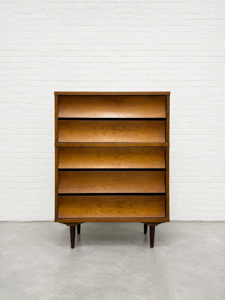 Mid Century Modern Scalloped Tall DRESSER by Johnson Carper Mid Century Modern Scalloped Tall DRESSER by Johnson Carper