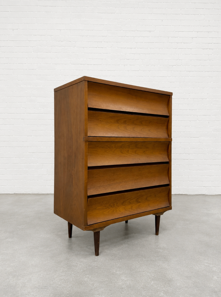 Mid Century Modern Scalloped Tall DRESSER by Johnson Carper Mid Century Modern Scalloped Tall DRESSER by Johnson Carper