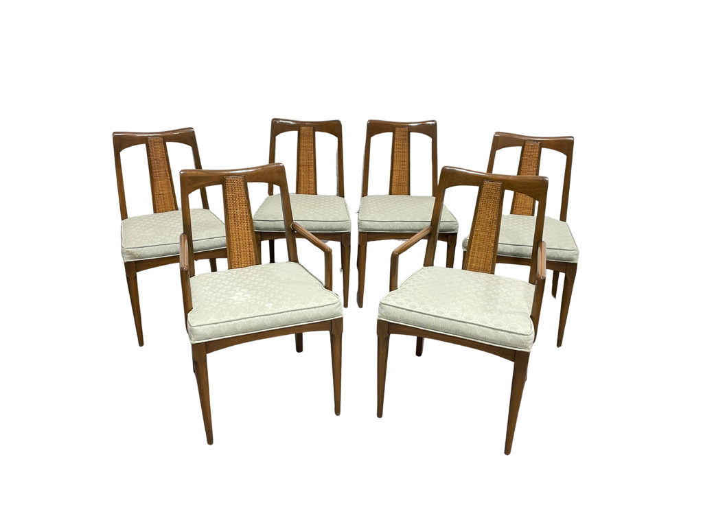 caned mid century modern dining chairs set of 6