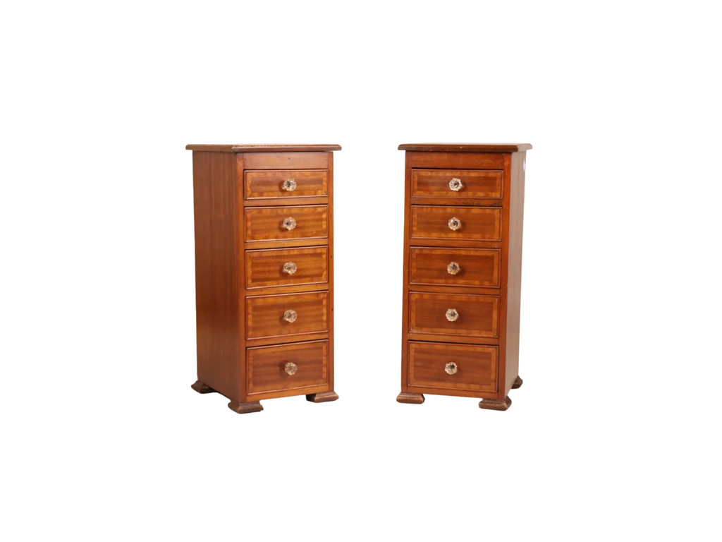 federal mahogany nightstands end tables pair