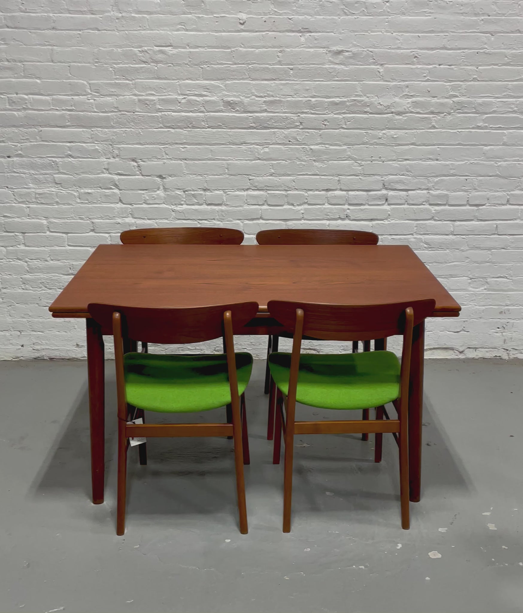 teak dining table danish mid century dinning expansion expandable leaves denmark
