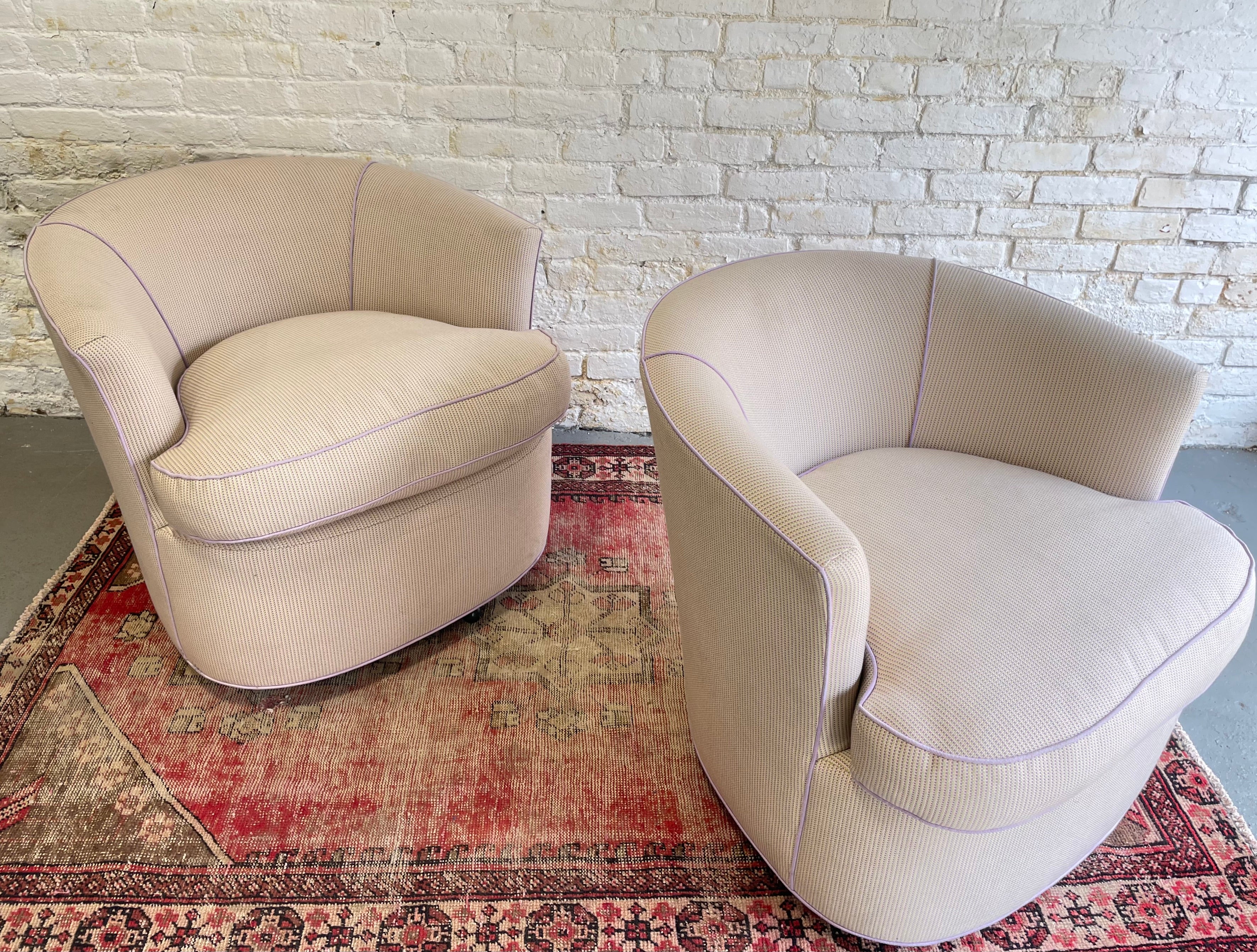 Mid Century Modern / POSTMODERN LOUNGE Chairs / ARMCHAIRS in the style of Kagan, a Pair