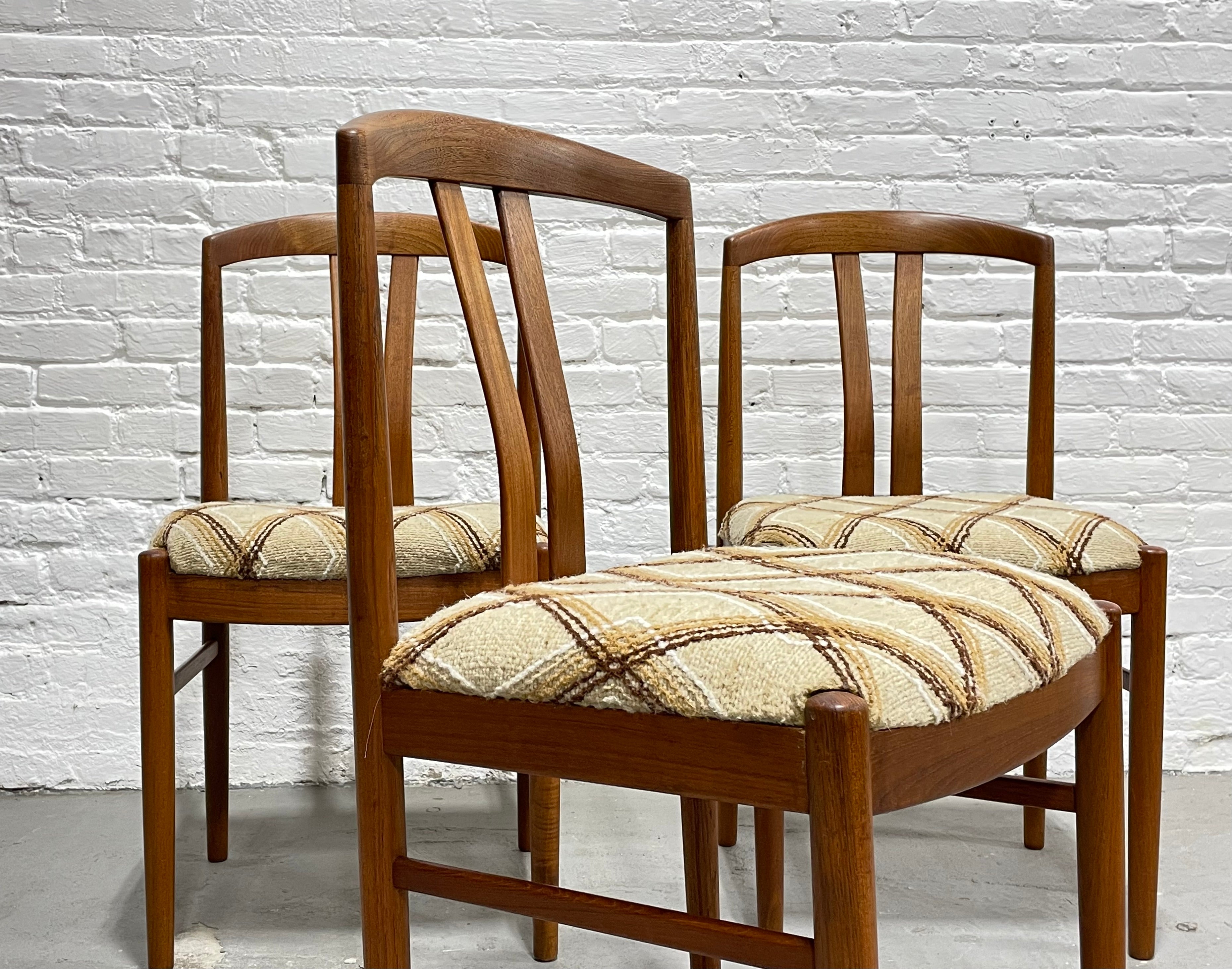 Mid Century Modern TRIO of Teak DINING CHAIRS by Carl Ekstrom for Albin Johansson, Made in Sweden, c. 1960's