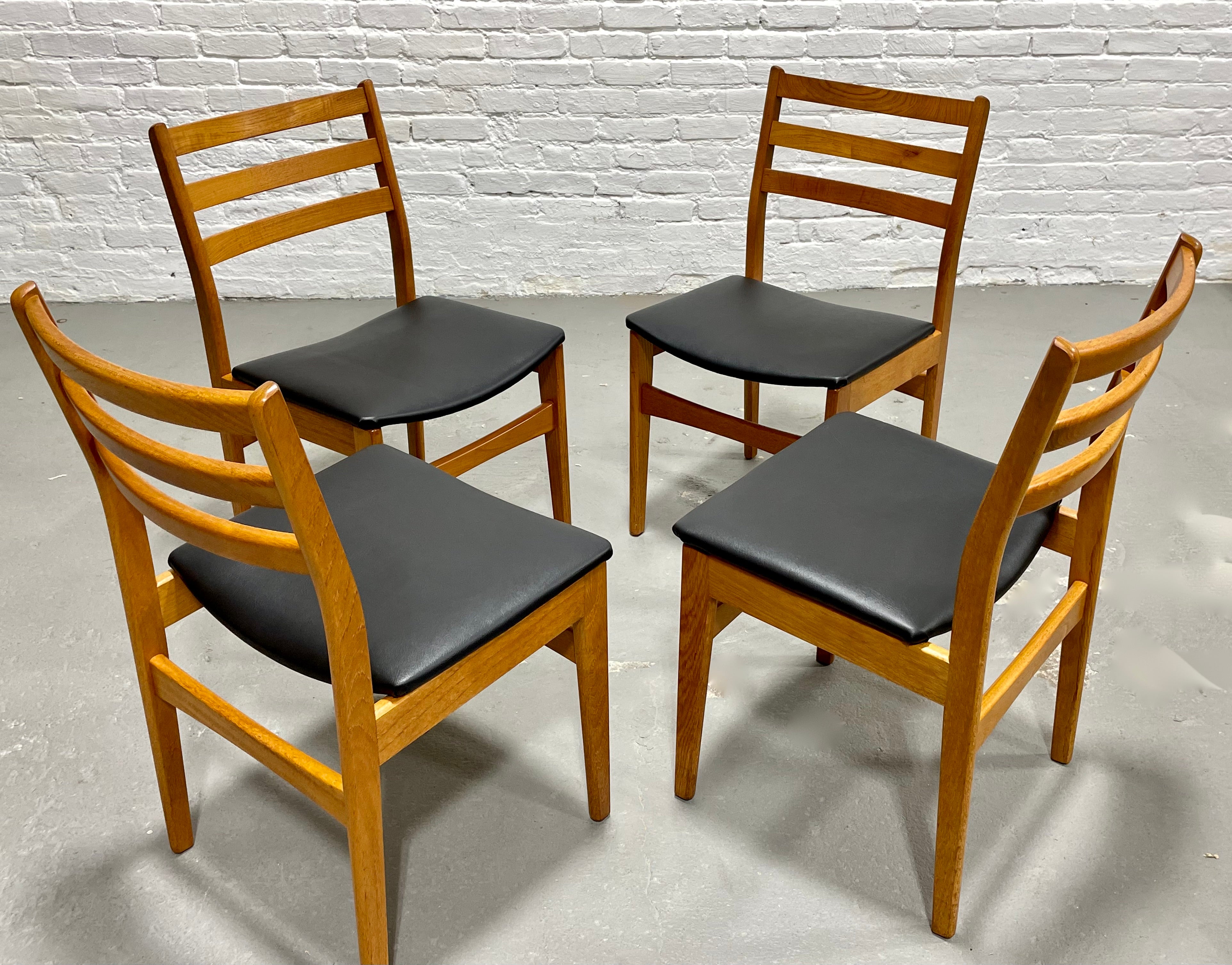 Mid Century MODERN Teak DINING CHAIRS by Nordic Furniture, Set of 4