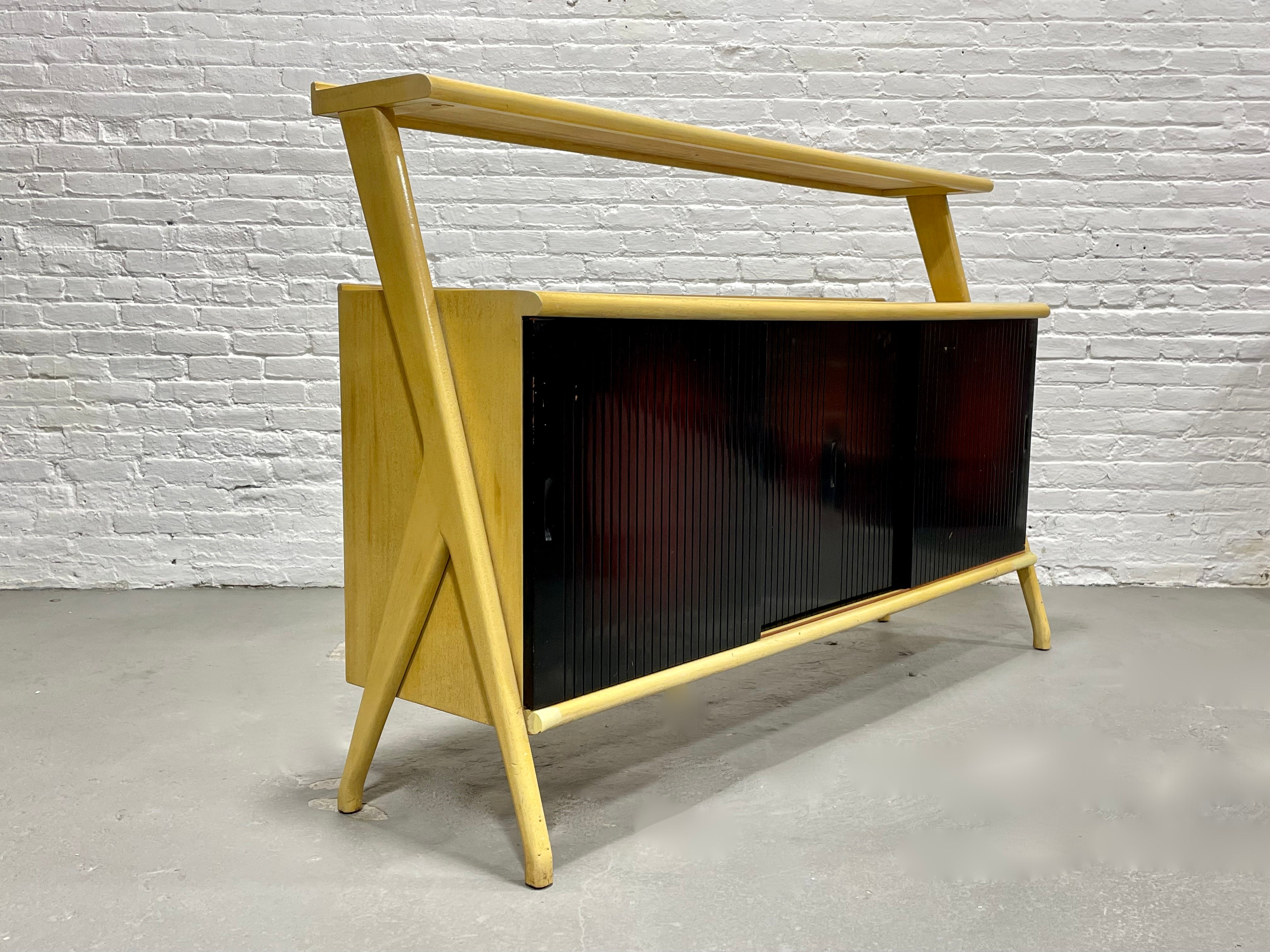 Mid Century MODERN Bleached Mahogany SIDEBOARD in the style of Ico PARISI, c. 1960's