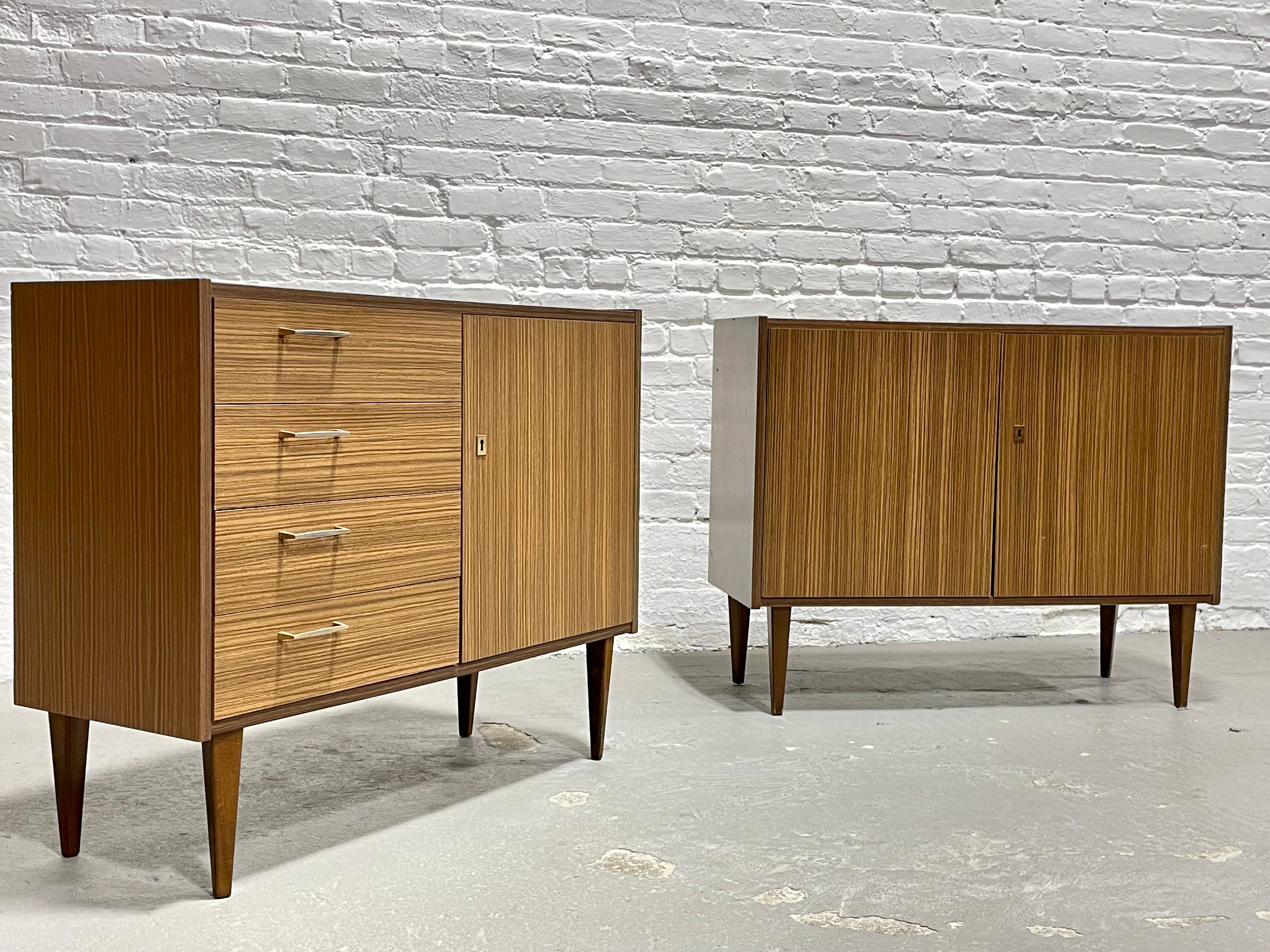 PAIR of Mid Century MODERN Laminate CREDENZAS/ Cabinets, Made in Germany, c. 1960's