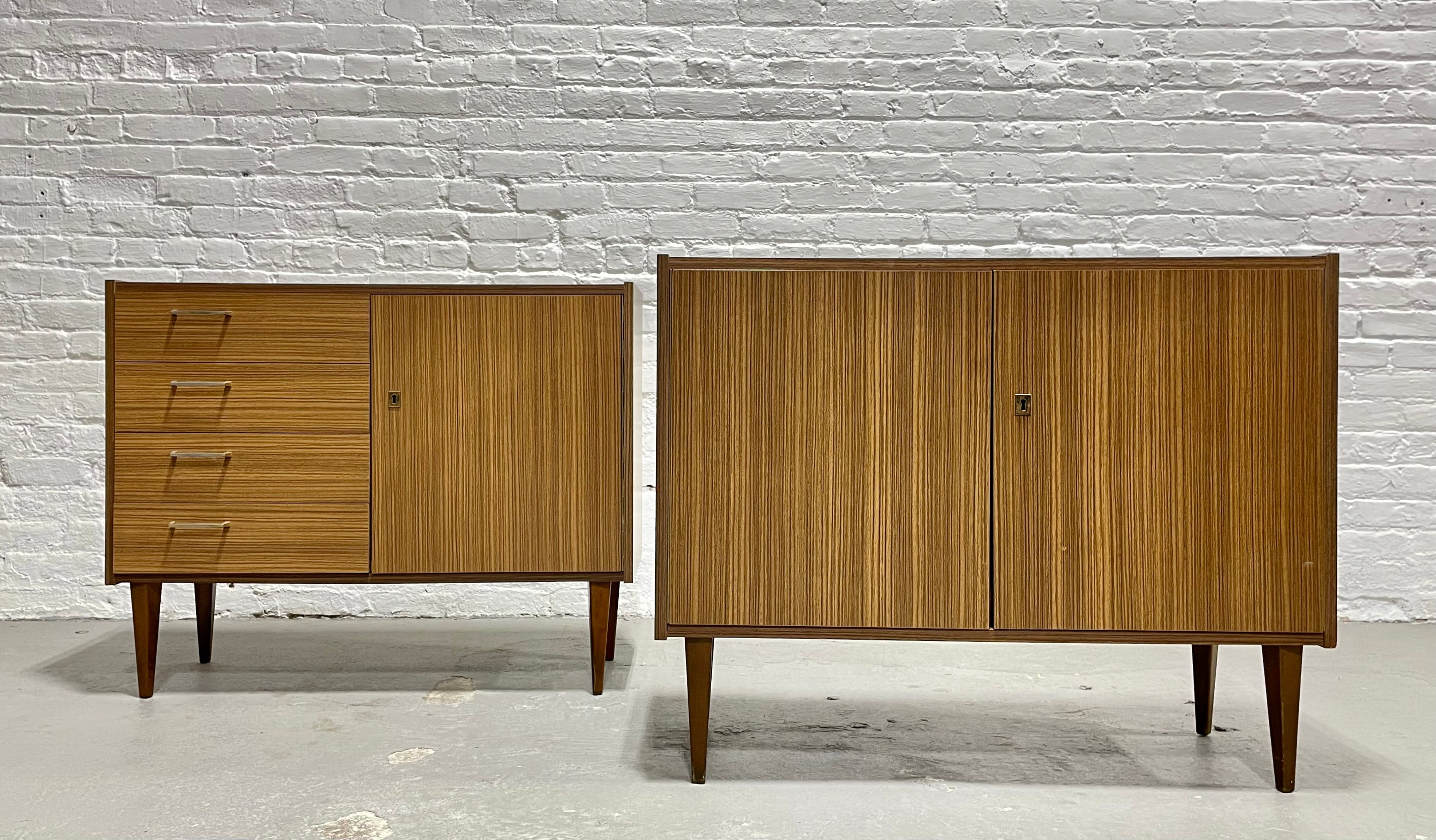 PAIR of Mid Century MODERN Laminate CREDENZAS/ Cabinets, Made in Germany, c. 1960's