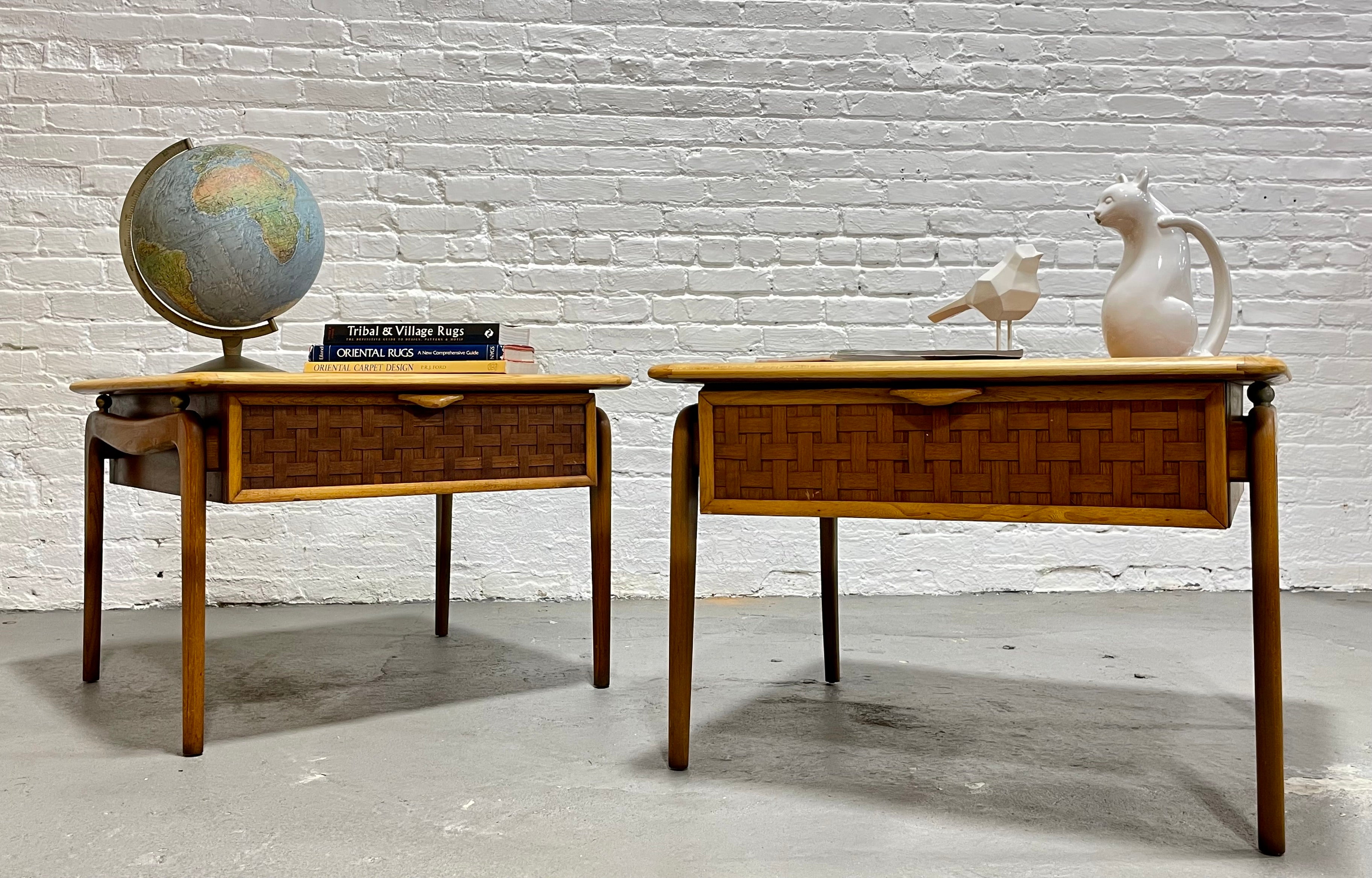 Mid Century MODERN Walnut Oak End Tables – LANE Perception by