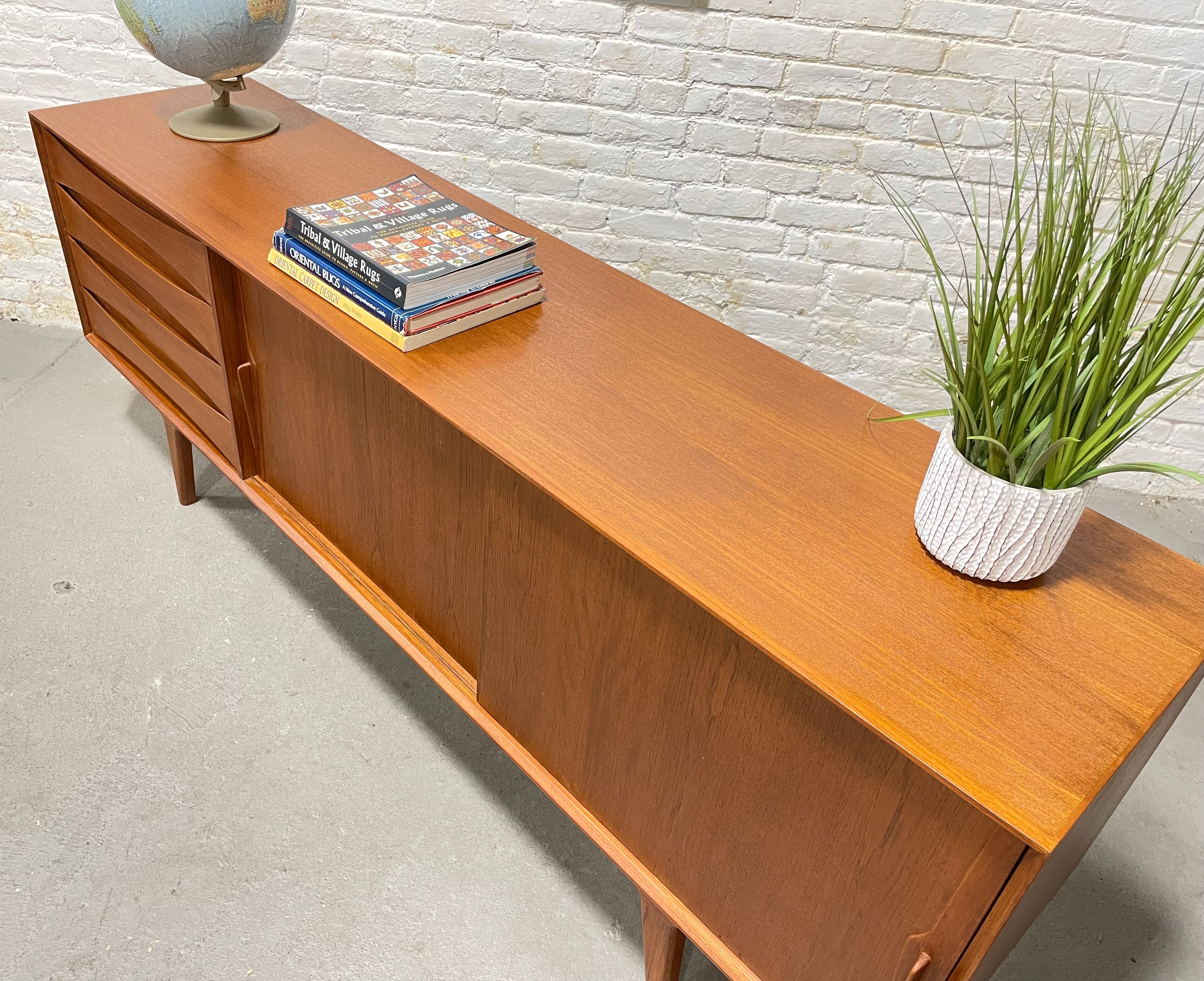 EXTRA LONG + HANDSOME Mid Century MODERN styled Teak CREDENZA / Media Stand
