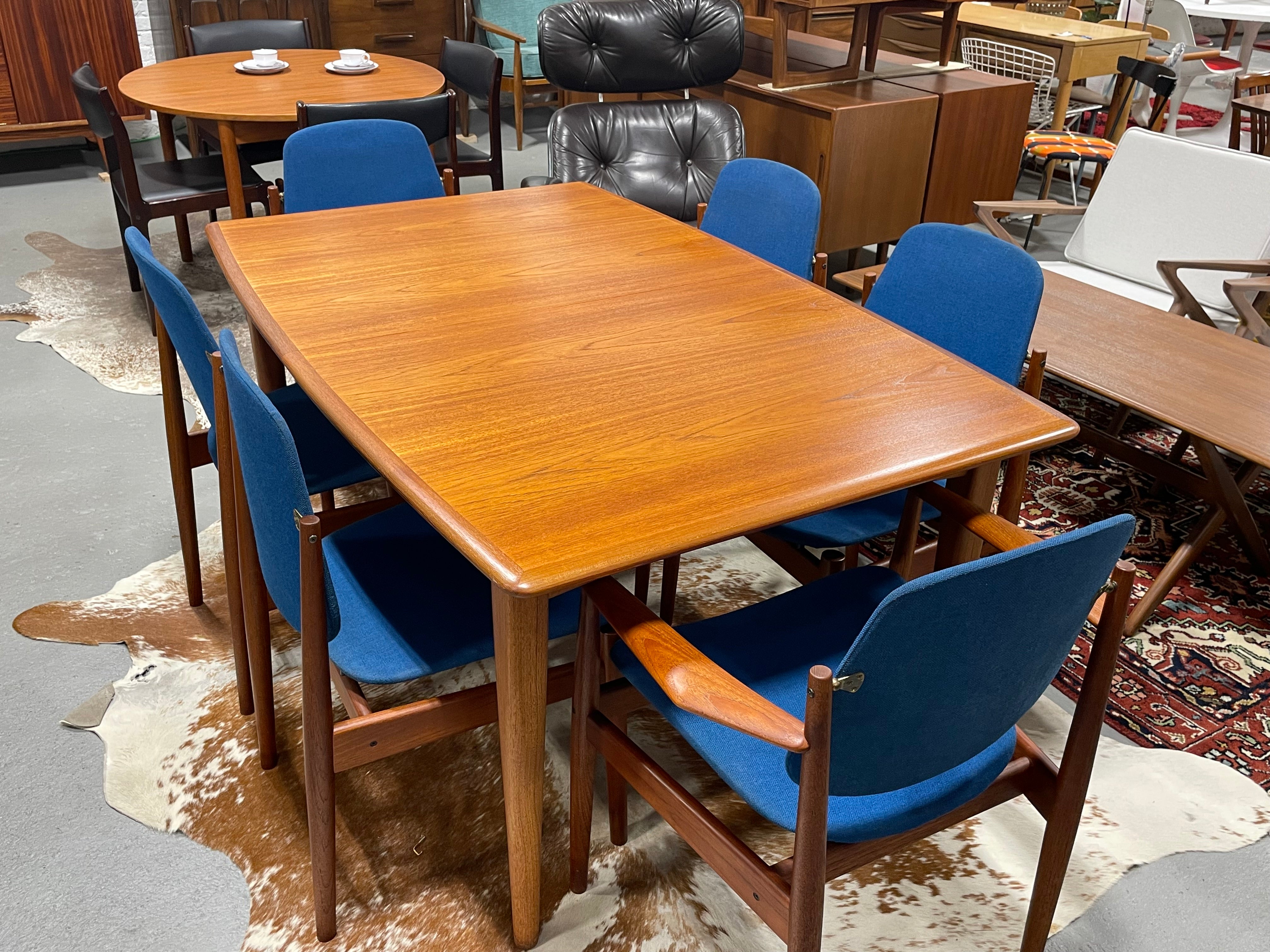 RARE Mid Century Modern DANISH Teak Model 203 Dining CHAIRS by Arne Vodder  for France & Daverkosen, Set of Six